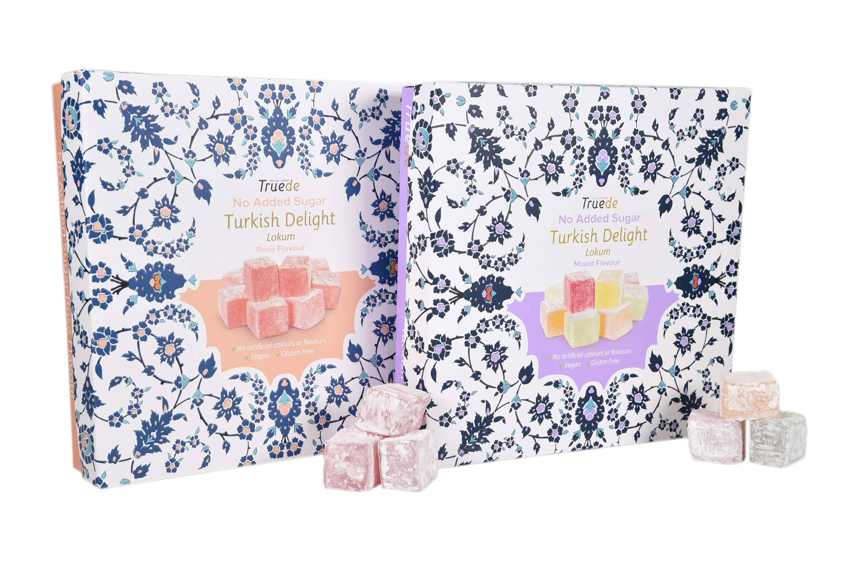 Diabetic Delights Rose Mixed Flavour No added Sugar Turkish Delights 110g Present Grandma Grandad - image 3