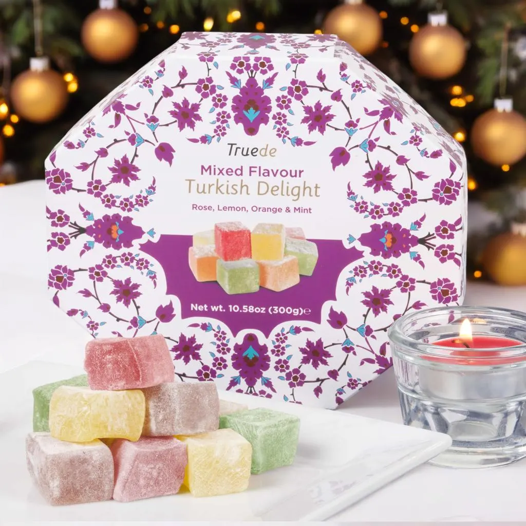 300g Mixed Flavour Turkish Delight Christmas Festive Present Stock Filler