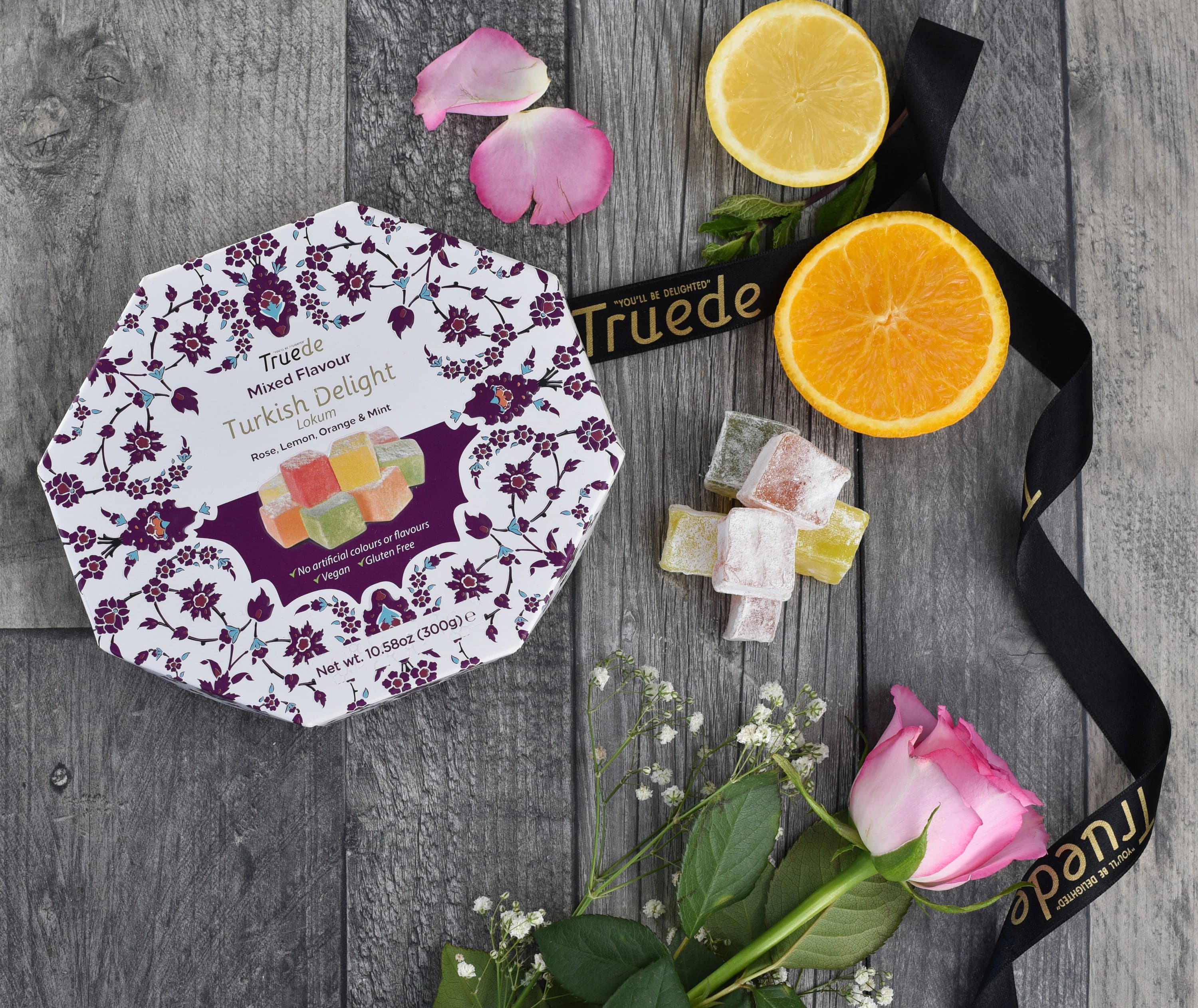 Turkish Delight: Rose, Lemon, Orange, Mint Flavors (300g)