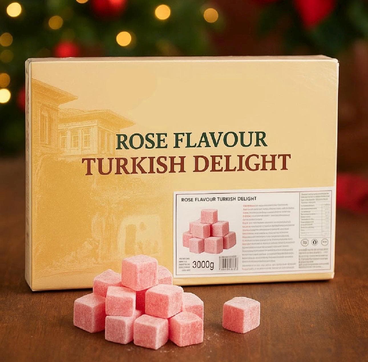 3kg Bulk Turkish Delight: Rose and Lemon, Mini Mixed Flavours, Rose, Pomegranate  - Vegan Gluten-Free