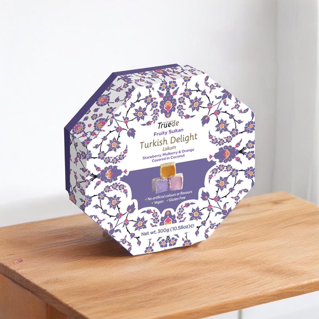 Fruity Sultan Delight coated with Coconuts