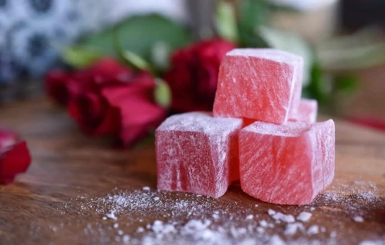 Rose Turkish Delight: Gluten-Free Soft Sweet (500g) Vegan Vegetarian xmass gift - image 3