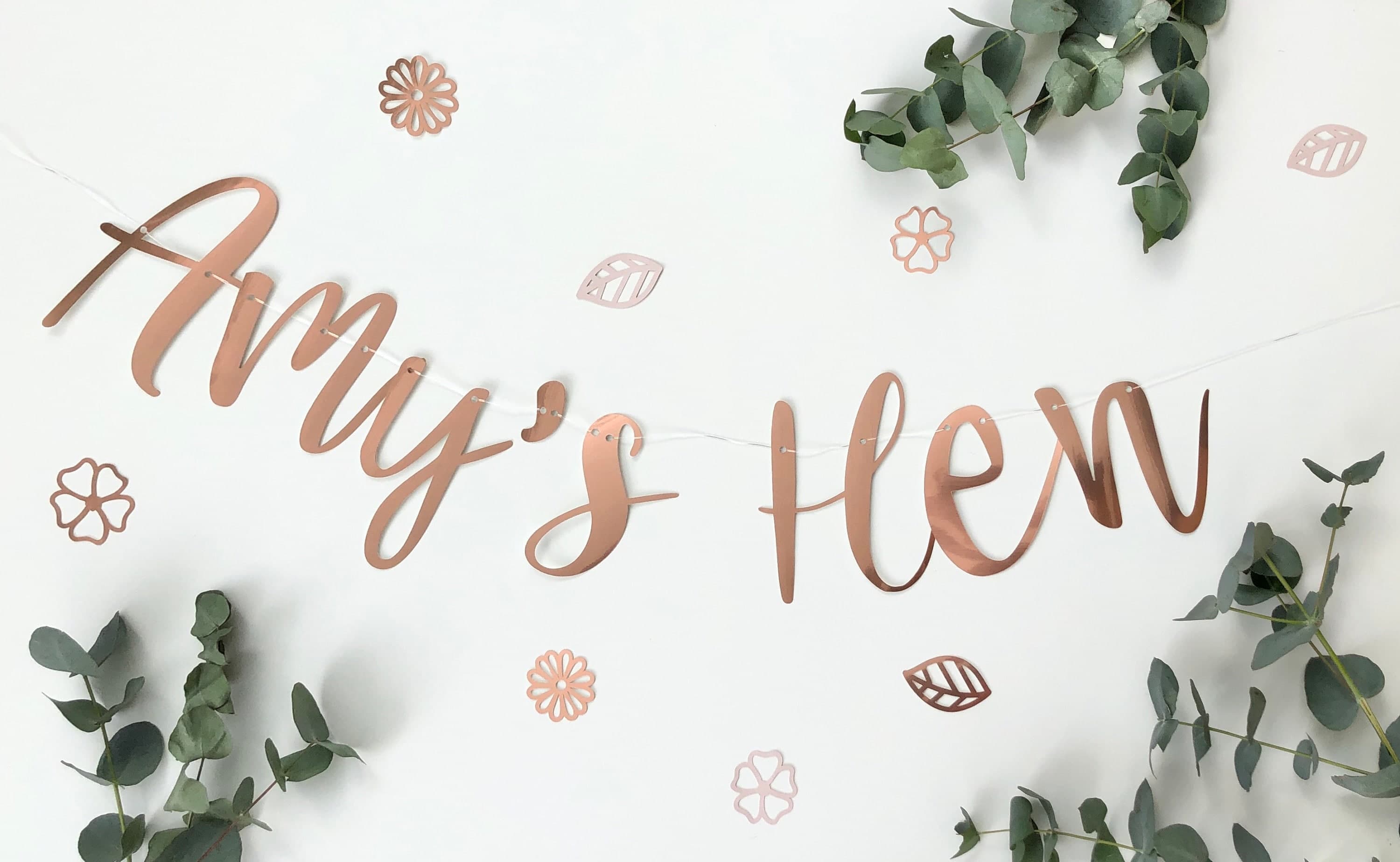 Personalised Hen Party Banner, Bridal Bunting, Hen Do, Rose Gold Hen Party Garland, Team Bride, Mrs to be banner, Miss to Mrs, Hen Sign - image 4