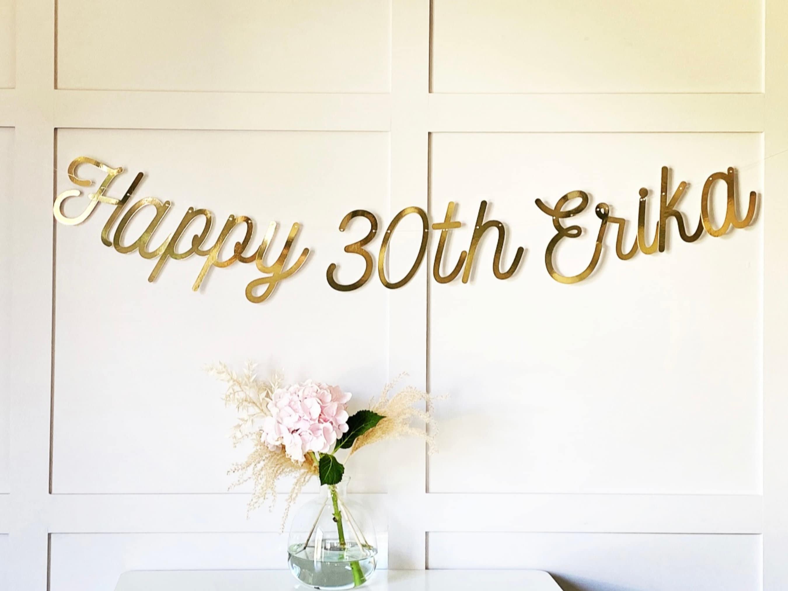 Gold Personalised (any age/colour) 60th Birthday Banner, Turning 60 Banner, 60th Birthday Bunting, Gold Banner, Birthday Sign, 60th Birthday - image 3