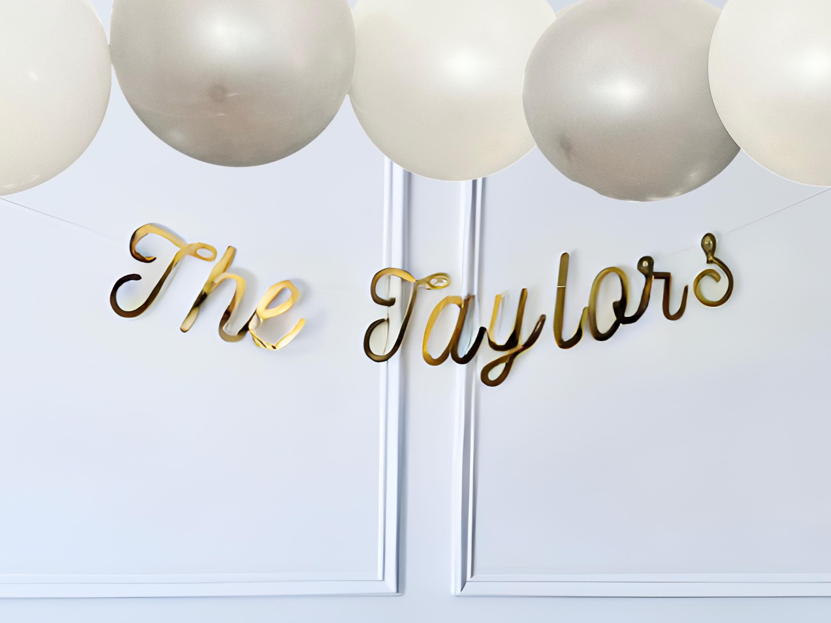 Personalized Gold Wedding Banner: Handmade Metallic Card Bunting - image 5