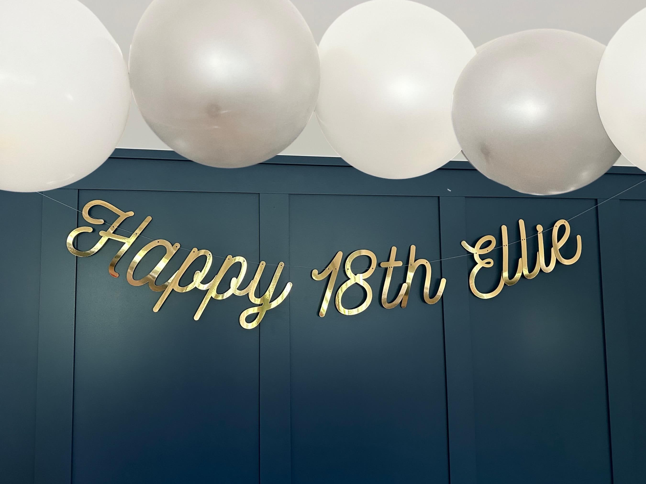 Gold Personalised (any age/colour) 50th Backdrop, Turning 50 Banner, 50th Birthday Bunting, Gold Banner, Birthday Sign, 50th Backdrop - image 3