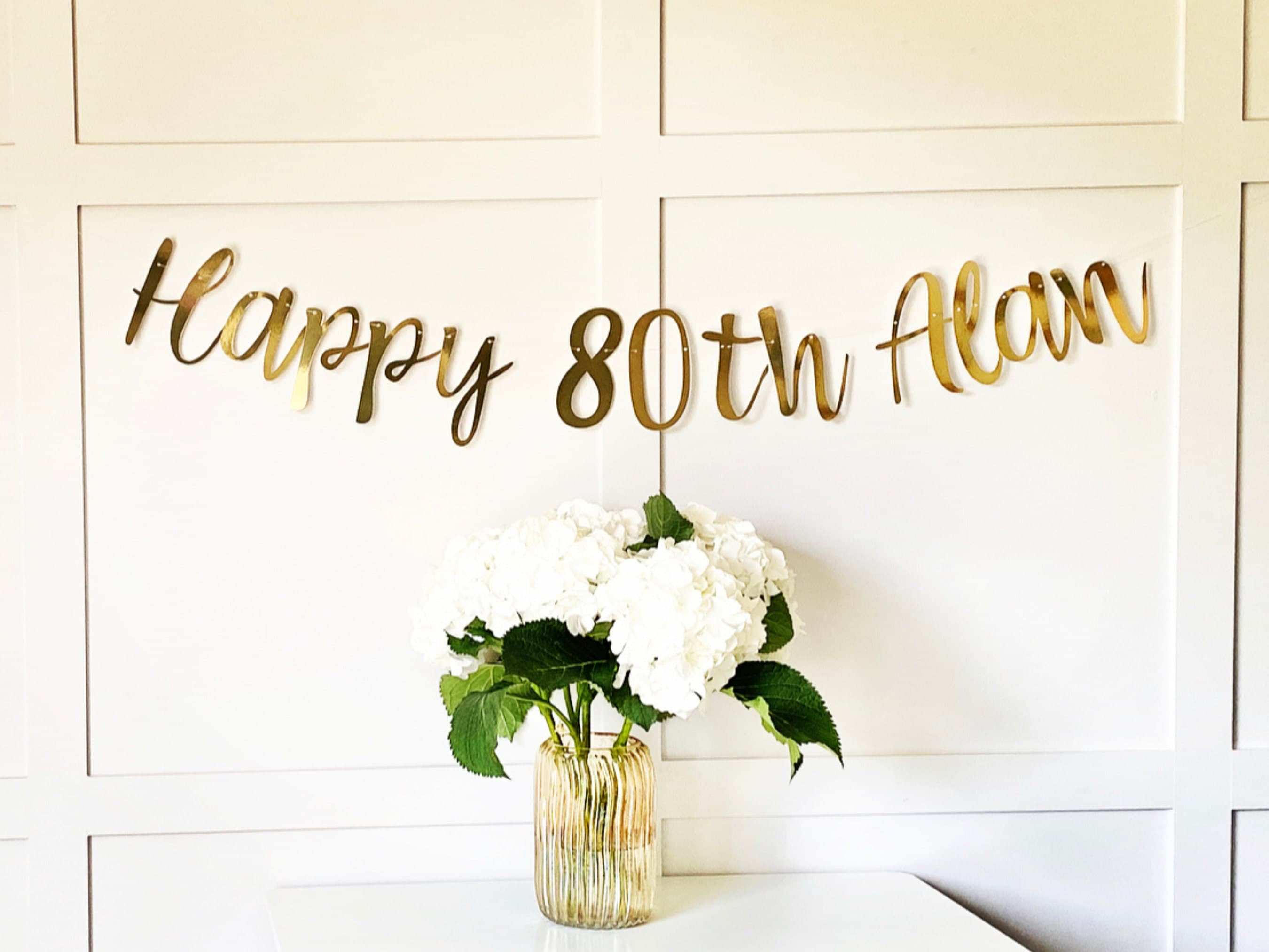 Personalised (any age/colour) 60th Birthday Banner, Turning 60 Banner, 60th Birthday Bunting, Gold Banner, Birthday Sign, 60th Sign Backdrop - image 3