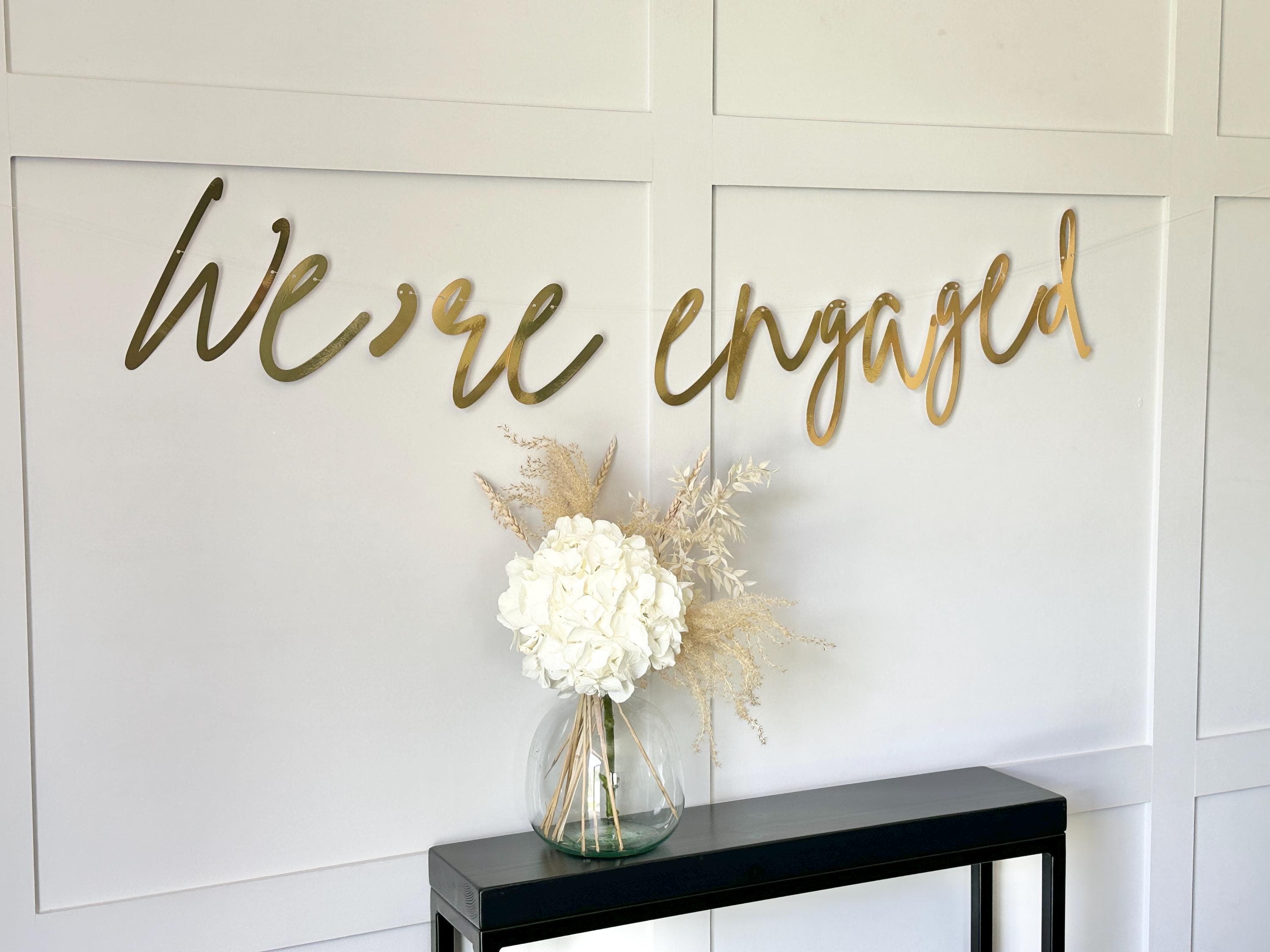 Custom Engagement Banner, Custom We're Engaged Sign, Custom Bunting, Engagement Banner, Name Bunting, Tying the knot Decor, Getting Married - image 5