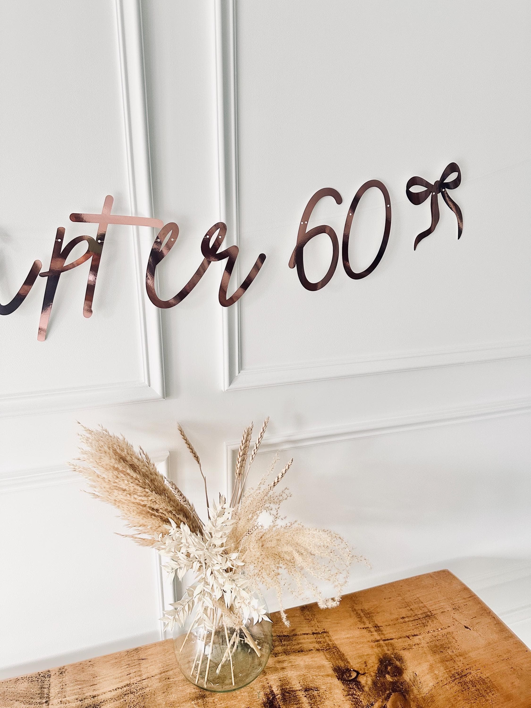 Birthday Sign (any age/colour) 60th Birthday Banner, Turning 60 Banner, 60th Birthday Bunting, Gold Banner, Birthday Decor, Chapter 60 Sign - image 5