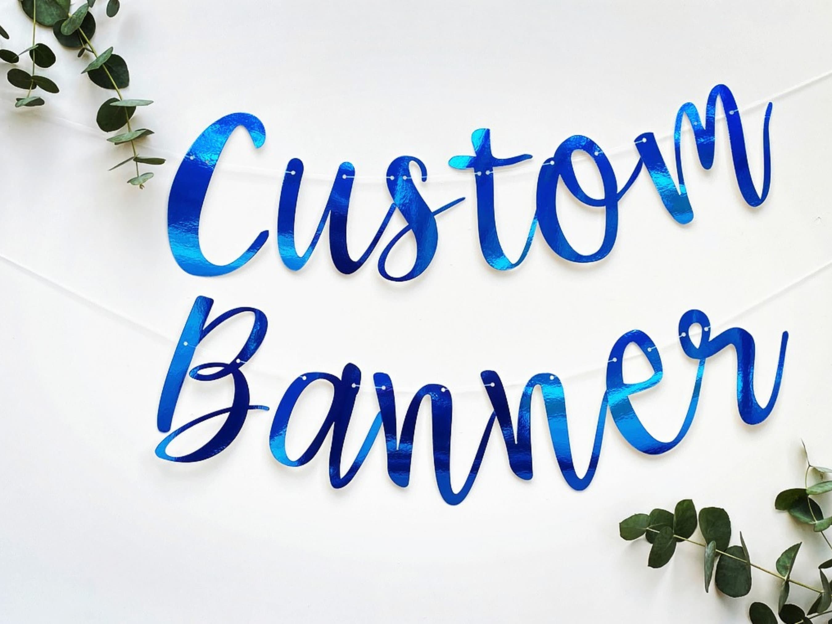 Custom Metallic Card Banner: Personalized Party Bunting