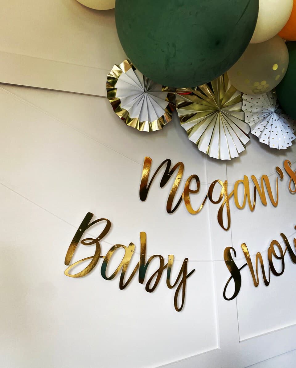 Gold Personalised (any colour) Baby Shower Banner, Gold Baby Shower Bunting, Baby Shower Banner, Baby Shower Garland, Baby Shower Decor - image 5