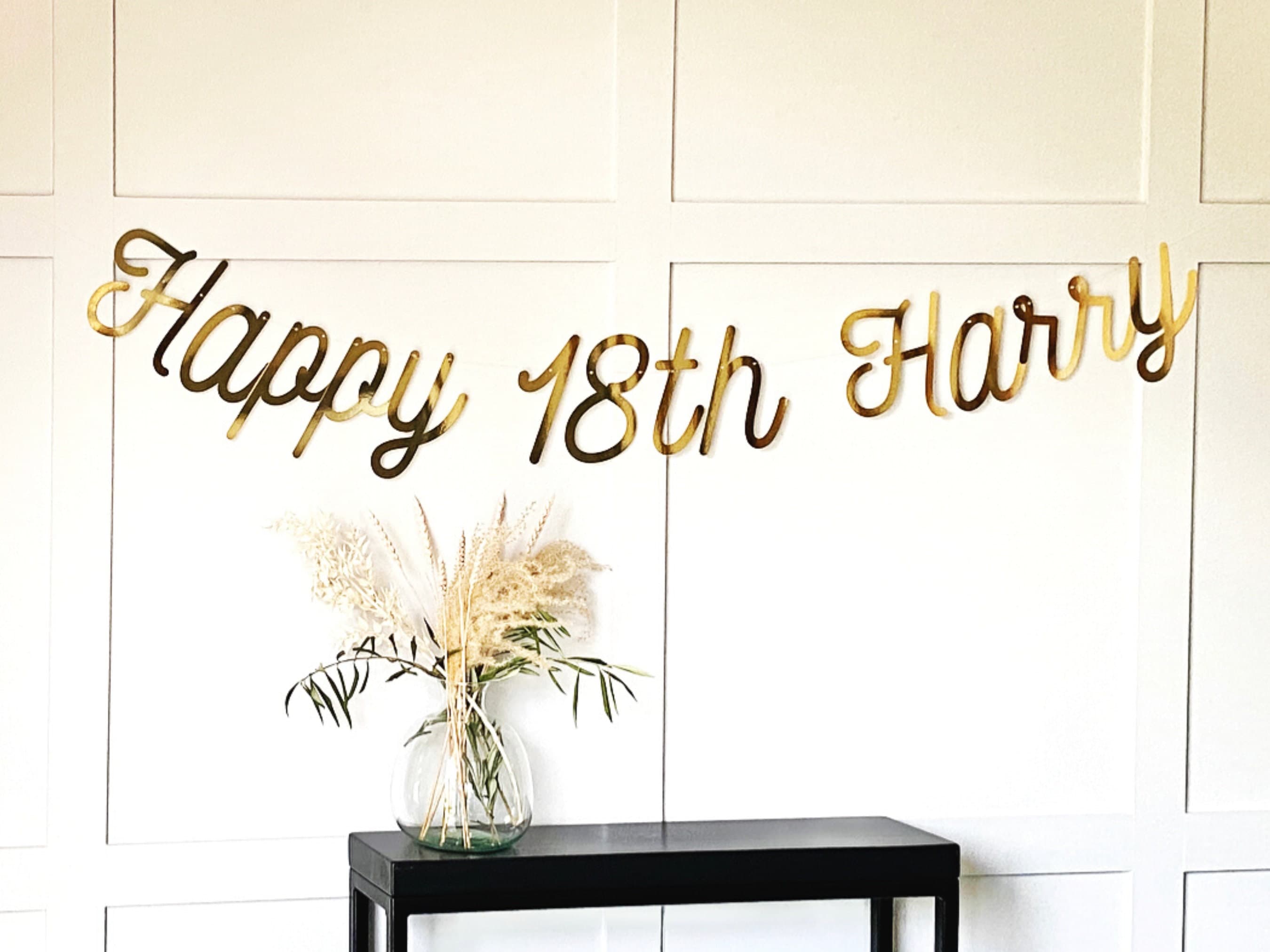 Gold Personalised (any age/colour) 50th Backdrop, Turning 50 Banner, 50th Birthday Bunting, Gold Banner, Birthday Sign, 50th Backdrop - image 4