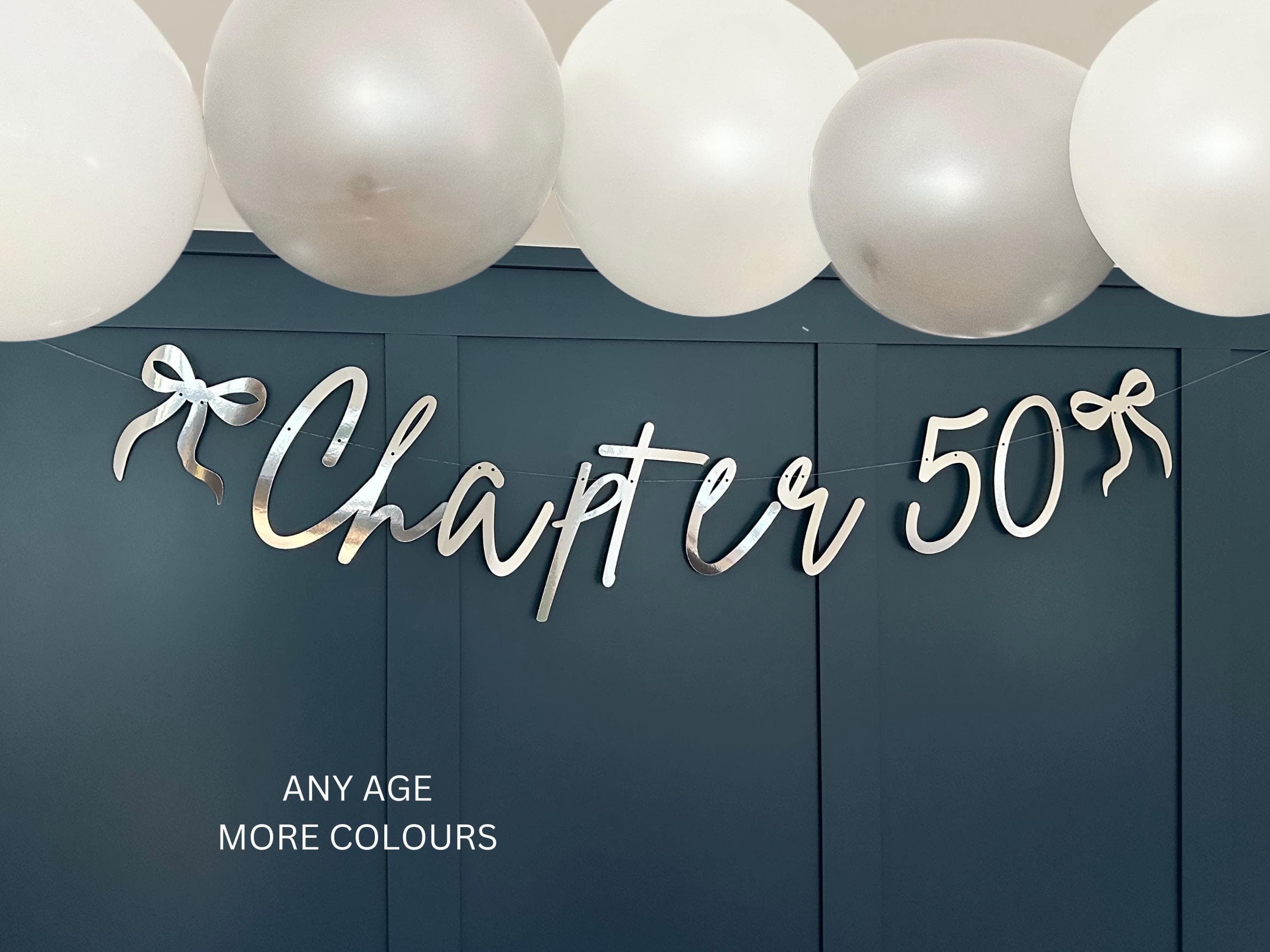 Birthday Sign (any age/colour) 50th Birthday Banner, Turning 50 Banner, 50th Birthday Bunting, Gold Banner, Birthday Decor, Chapter 50 Sign