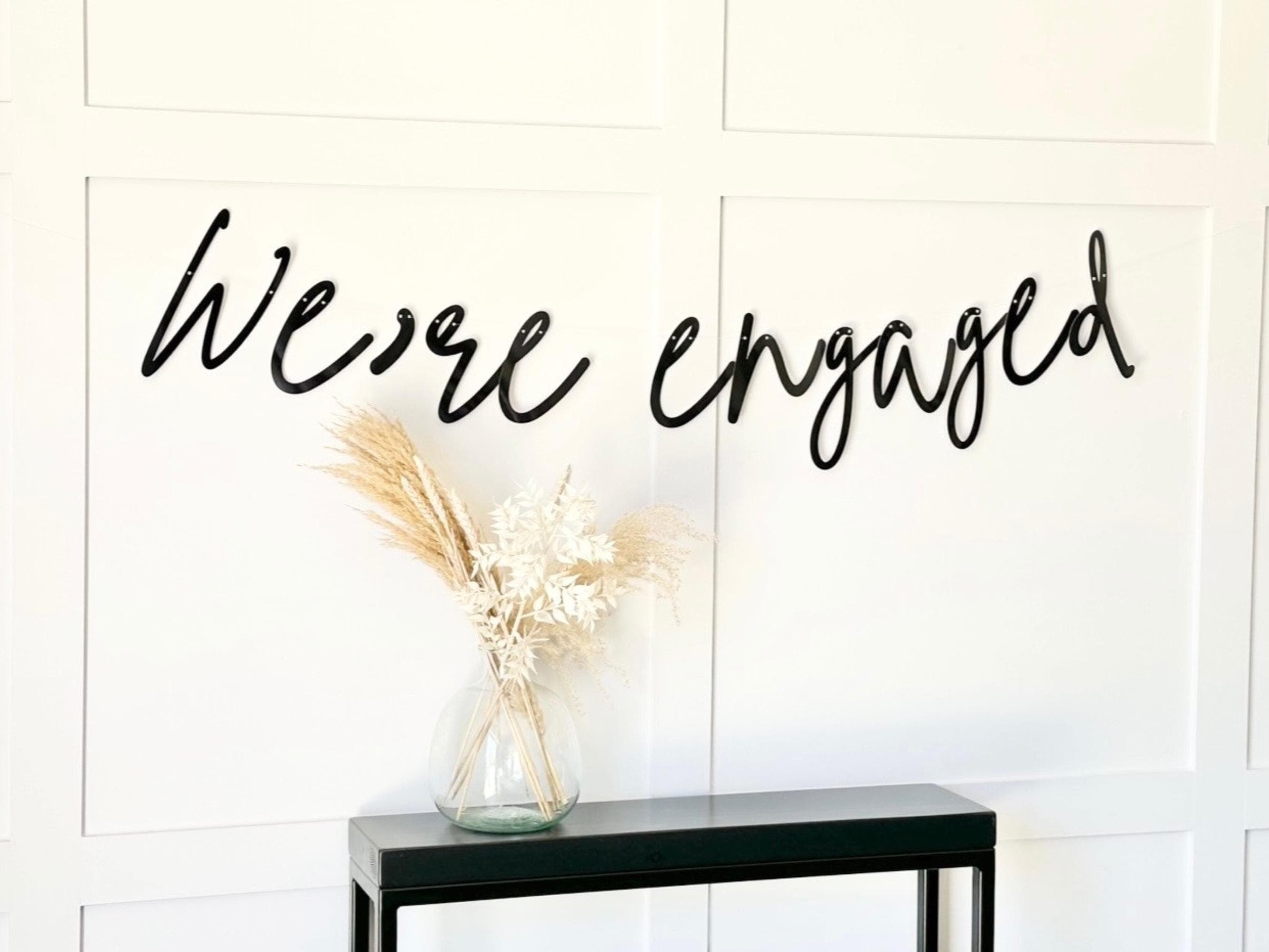 Engagement / Wedding Banner, Gold Custom Banner, Custom Bunting, Engagement Banner, Gold Name Bunting, Engaged Sign, We're Engaged Backdrop