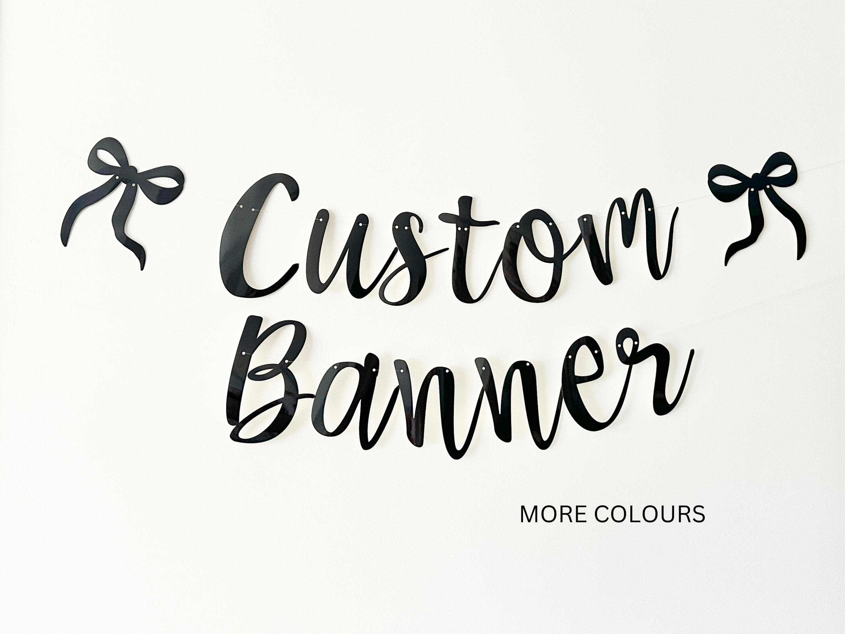 Custom Banner, Black Custom Banner, Custom Bunting, Birthday Banner, Gold Name Bunting, Backdrop Sign, Personalised Banner, Birthday Decor