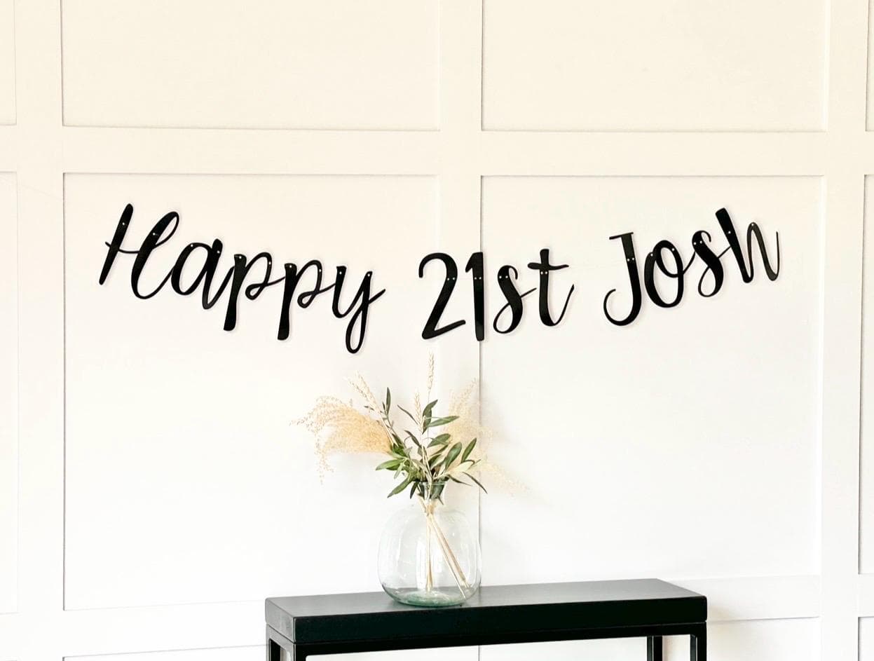 Personalised (any age/colour) 21st Birthday Banner, Turning 21 Banner, 21st Birthday Bunting, 21st Sign, Backdrop Birthday Sign, Black Sign