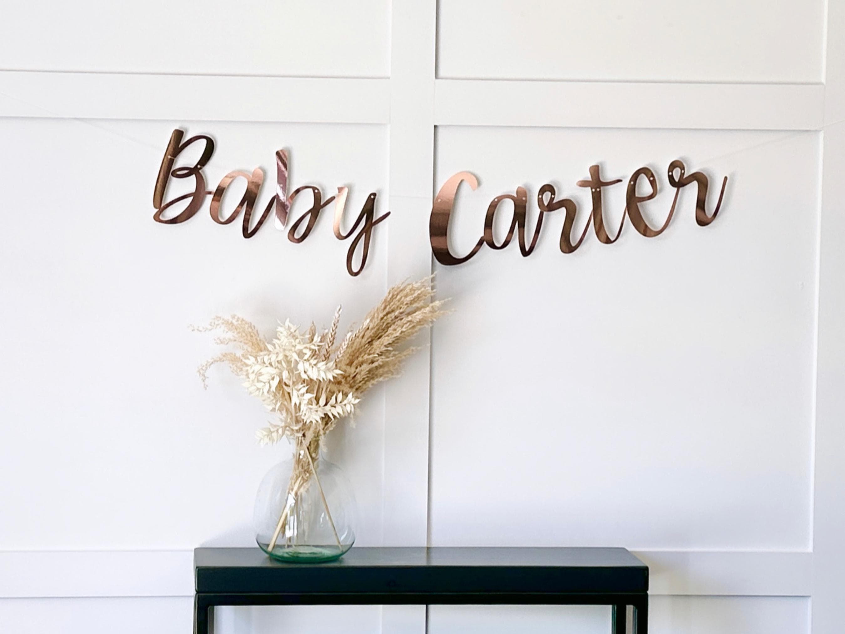 Gold Personalised (Any Colour) Baby Shower Banner, Baby Shower Bunting, Baby Shower Garland, Gold Banner, Baby Shower Decor, Baby Sign - image 4