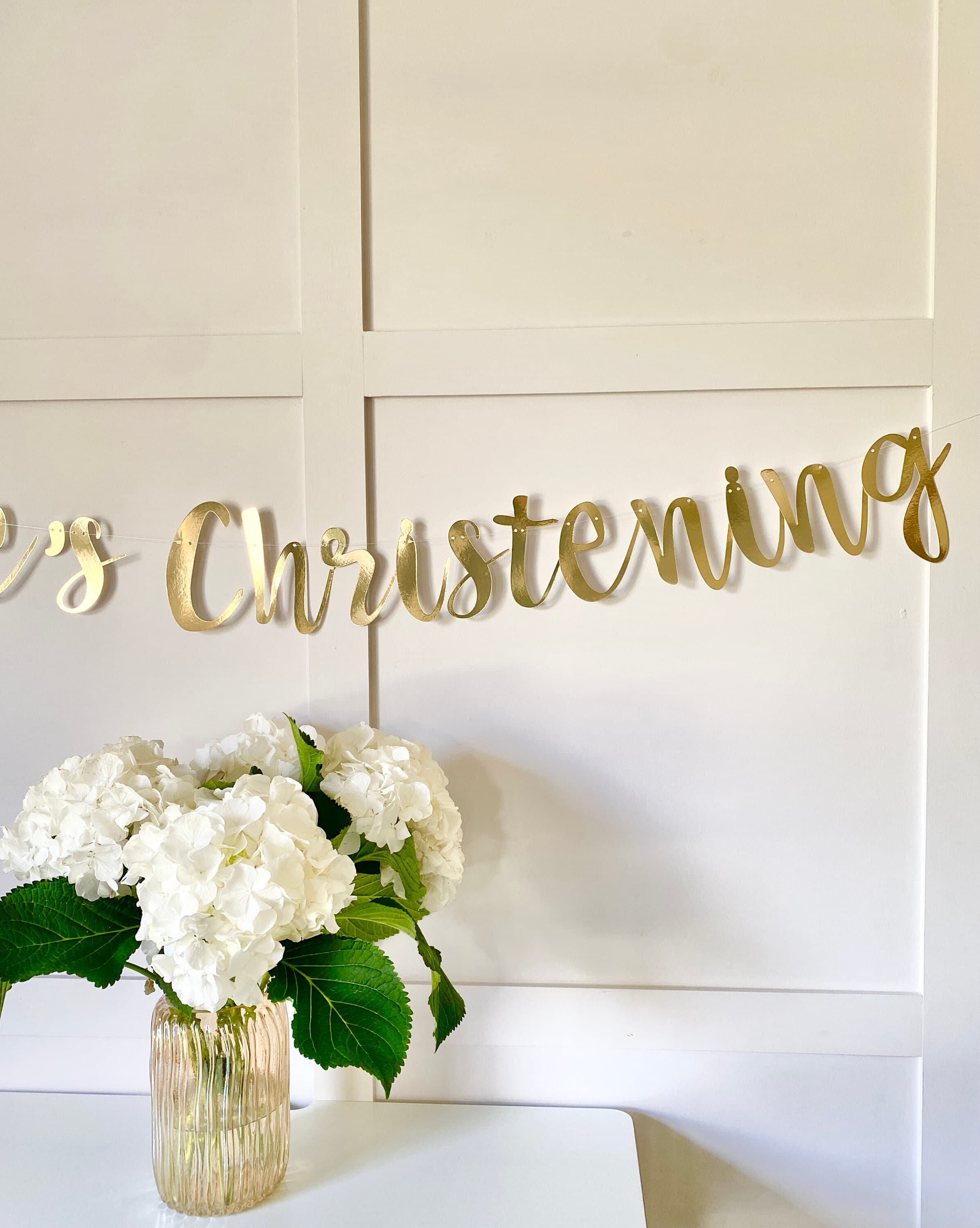 Personalized Christening Banner: Metallic Card Stock, Any Color - image 5