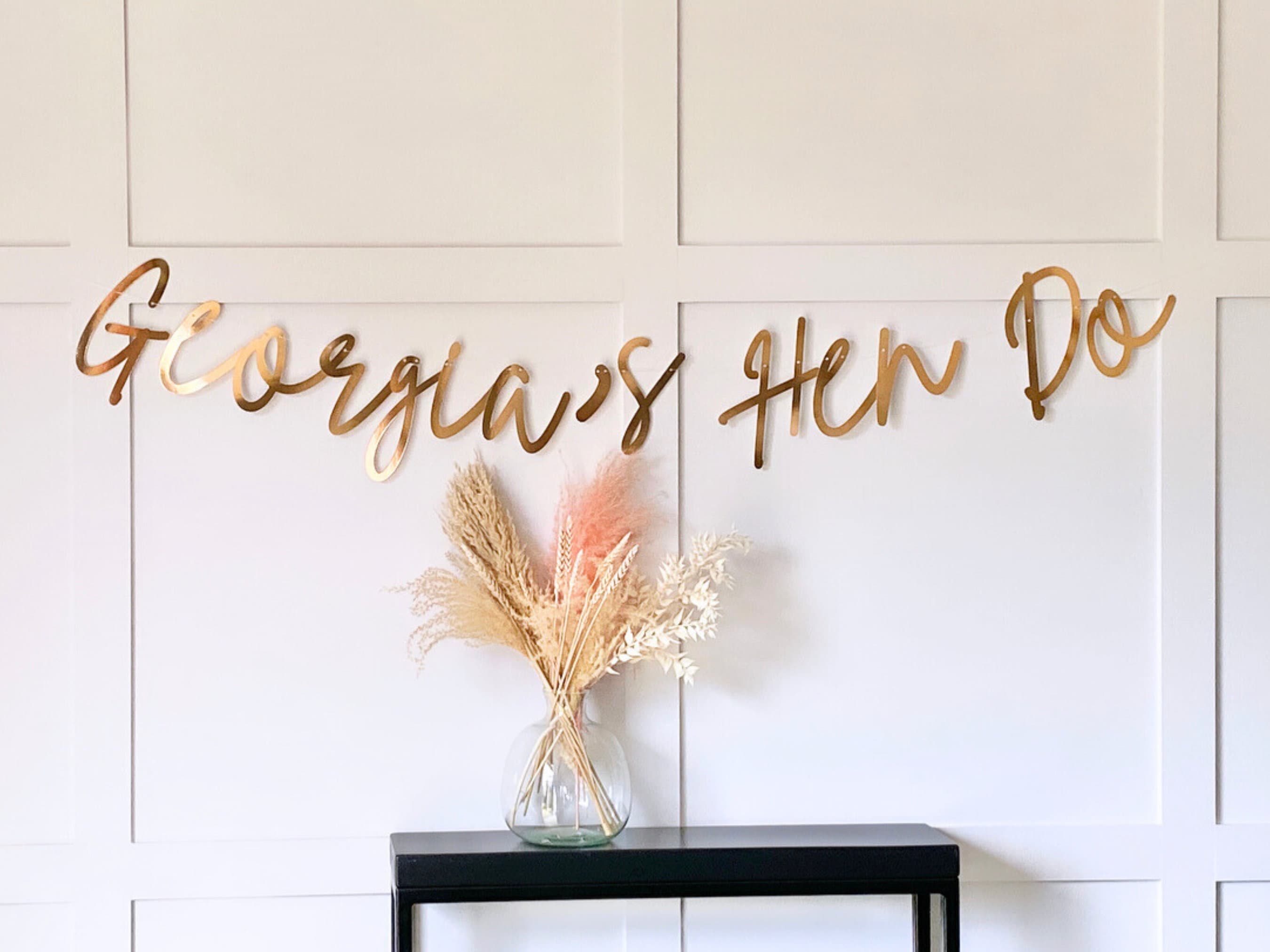 Personalised Hen Party Banner, Bridal Bunting, Hen Do Backdrop, Team Bride, Mrs to be banner, Miss to Mrs, Hen Party Sign, She Said Yes