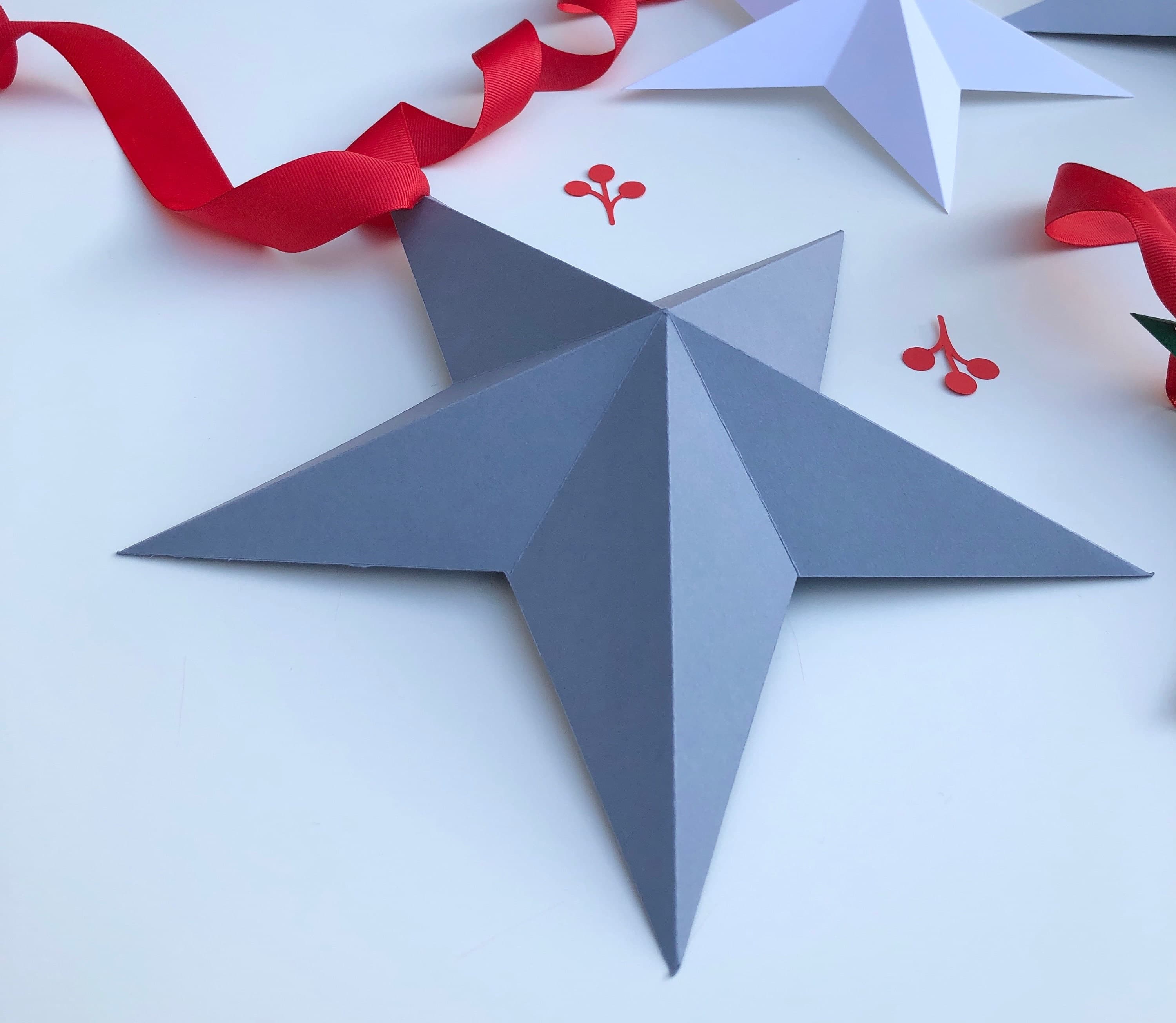 Christmas Stars, 3D Paper Christmas Stars, 5 Point Stars, Hanging Stars, 3D Stars, Scandi Stars, Christmas Decor, 100% Eco - image 4