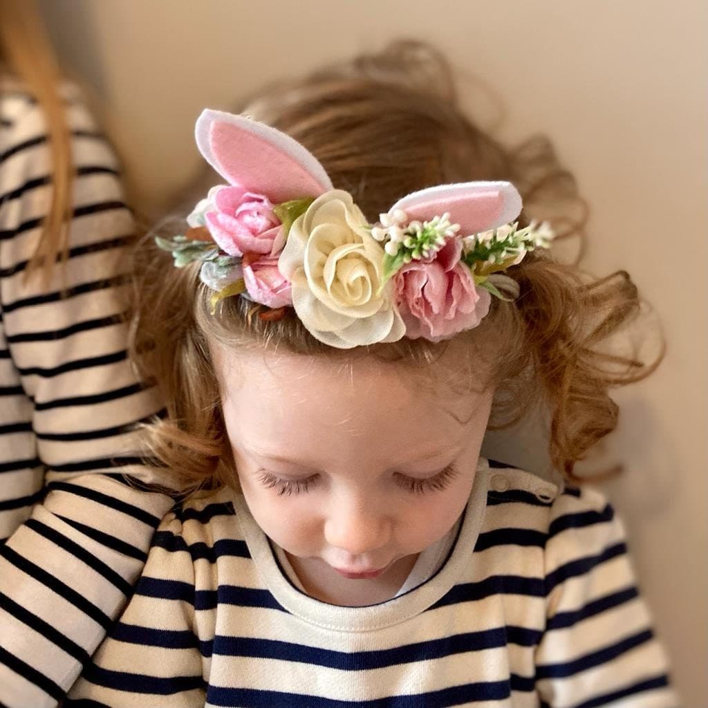 Flower Bunny Ears Headband: Easter Baby Toddler Headband - image 3