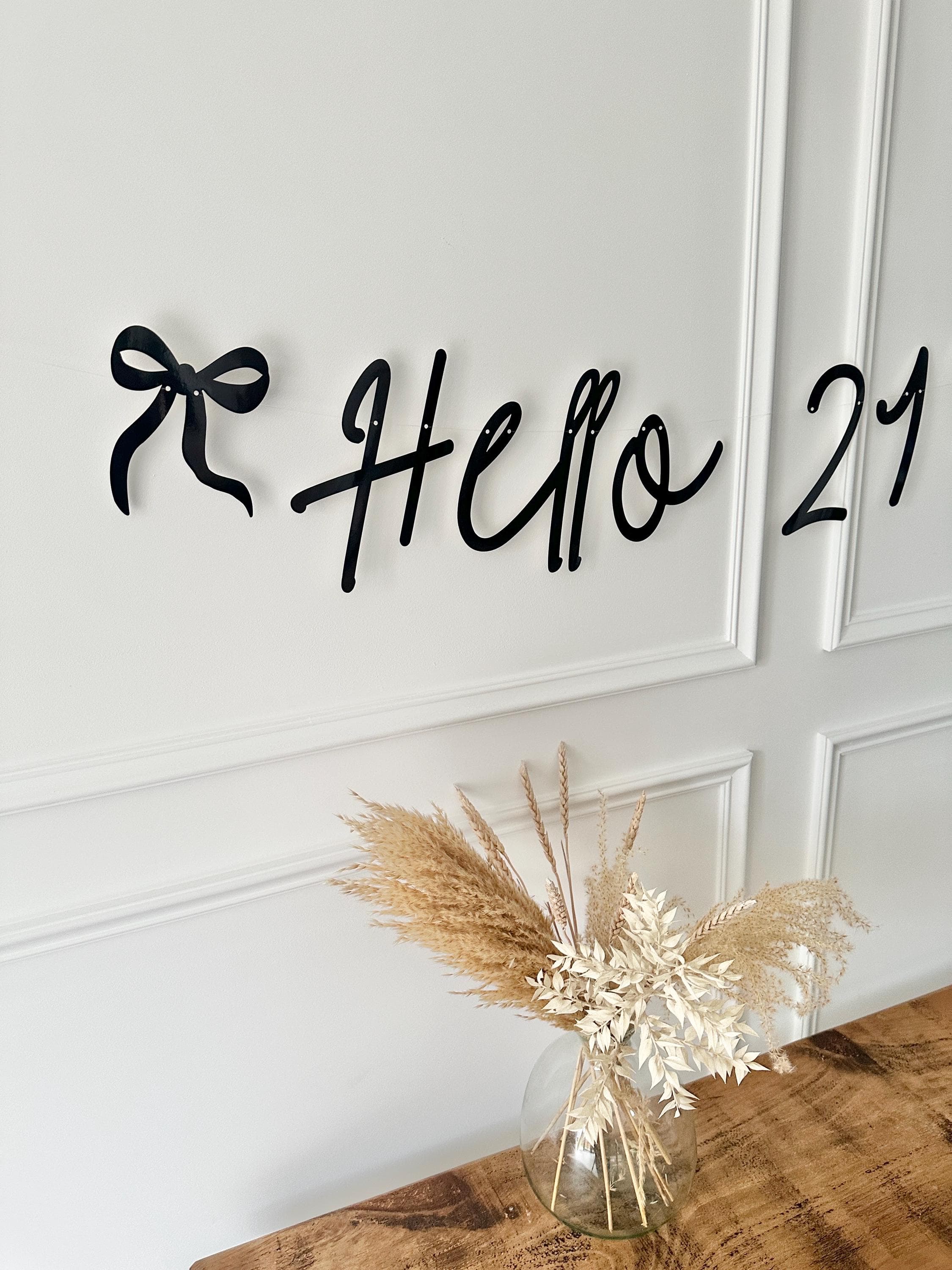 Birthday Sign (any age/colour) 30th Birthday Banner, Turning 30 Banner, 30th Birthday Bunting, Gold Banner, Birthday Decor, Hello 30 Sign - image 5