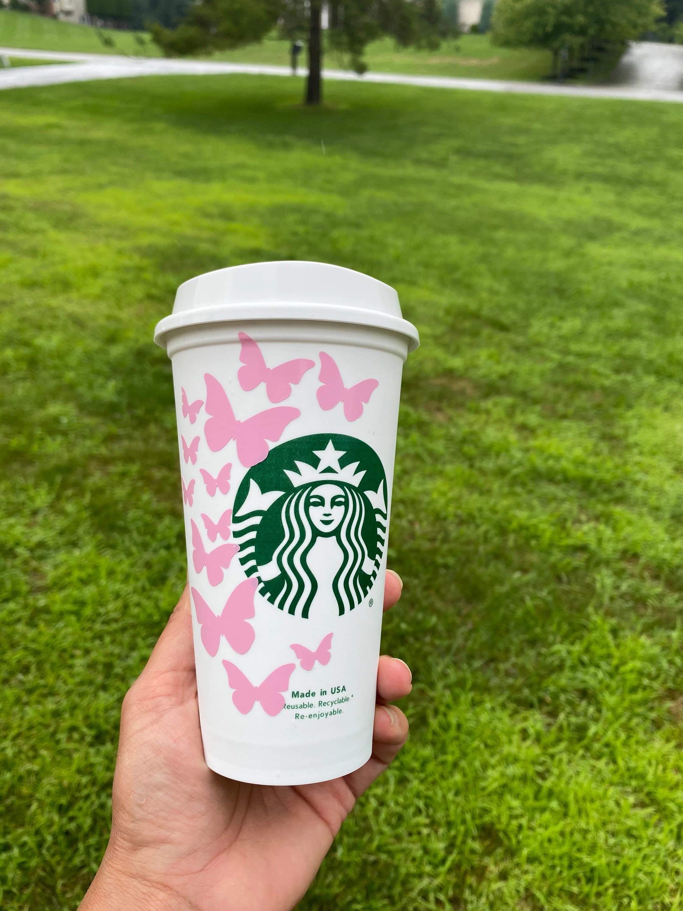 Butterfly Tumbler - Starbucks Tumbler, Transparent Tumbler, Starbucks Grande Cup, Personalized Gift, Reusable Cup, Custom Starbucks Cup - image 5