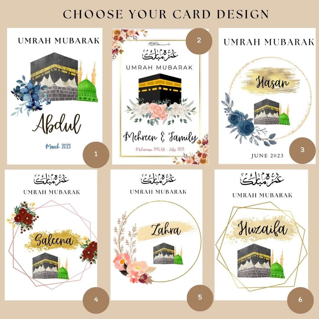 Umrah Mubarak Greeting Card, Personalised A5 Umrah Gift, Muslim Umrah Card, Umrah Gift, Custom Umrah Card, Umrah 2024, Umrah Gifts, Umrah - image 4