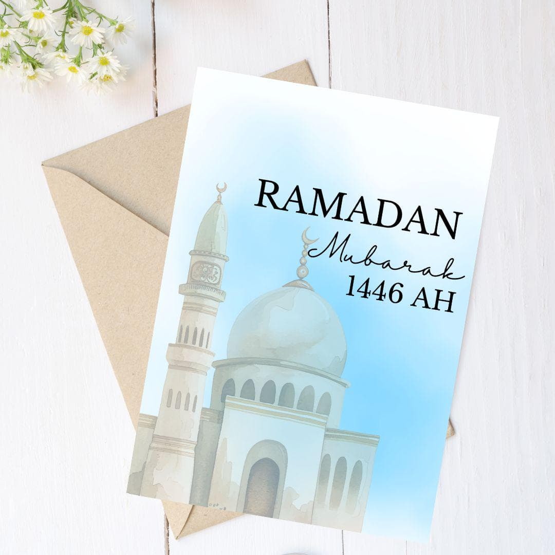 Ramadan Mubarak Greeting Card/envelope, Aethetic Ramadan Greeting Card,Ramadan Kareem, Ramadan 2025,Islamic Gifts,Personalised Ramadan Gift
