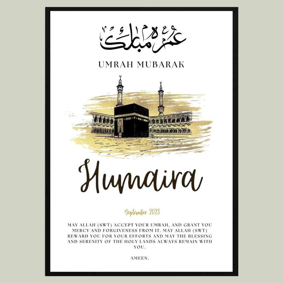 A4 Personalised Umrah Frame, Umrah Mubarak, Umrah Print, Umrah Gift, Umrah frame, Umrah Duas, Islamic Gift, Umrah Essentials, Personalised - image 4