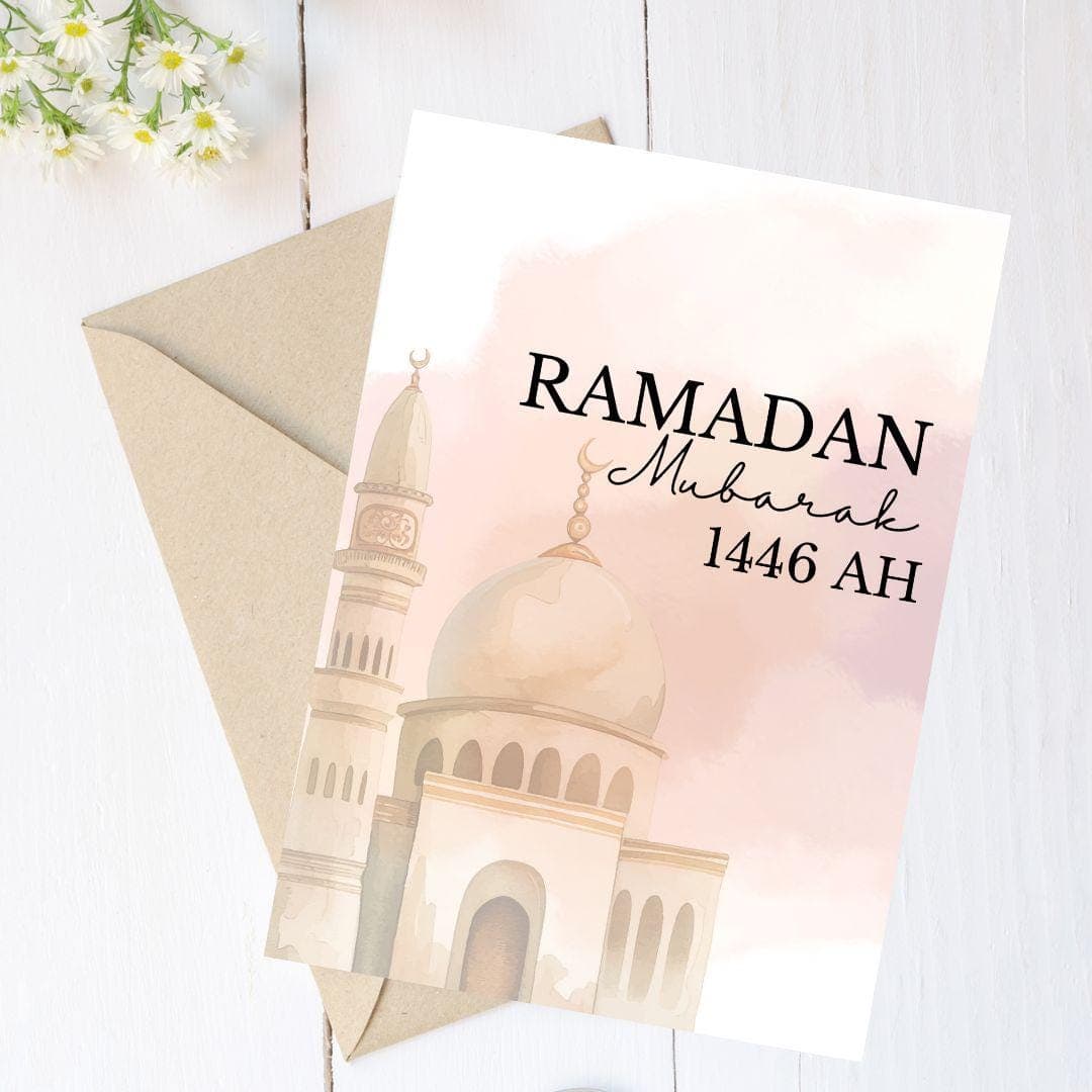 Ramadan Mubarak Greeting Card/envelope, Aesthetic Ramadan Greeting Card,Ramadan Kareem, Ramadan 2025,Islamic Gifts, First Ramadan - image 3