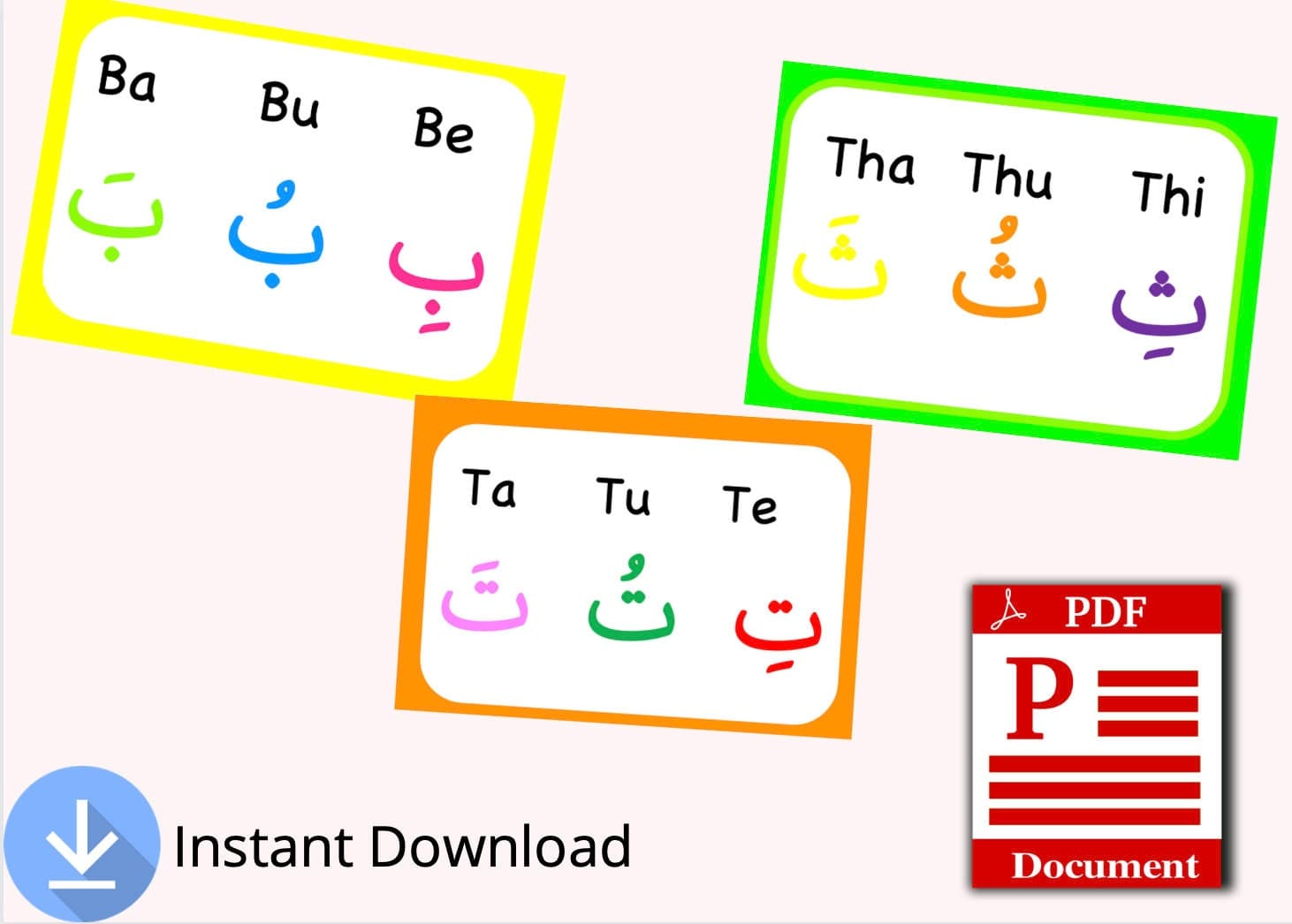 Arabic Alphabet Short Vowels Flashcards! (Damma, Kasra, Fatha) Arabic Alphabet learning, Eid gift, printable, Islam homeschool Qur'an