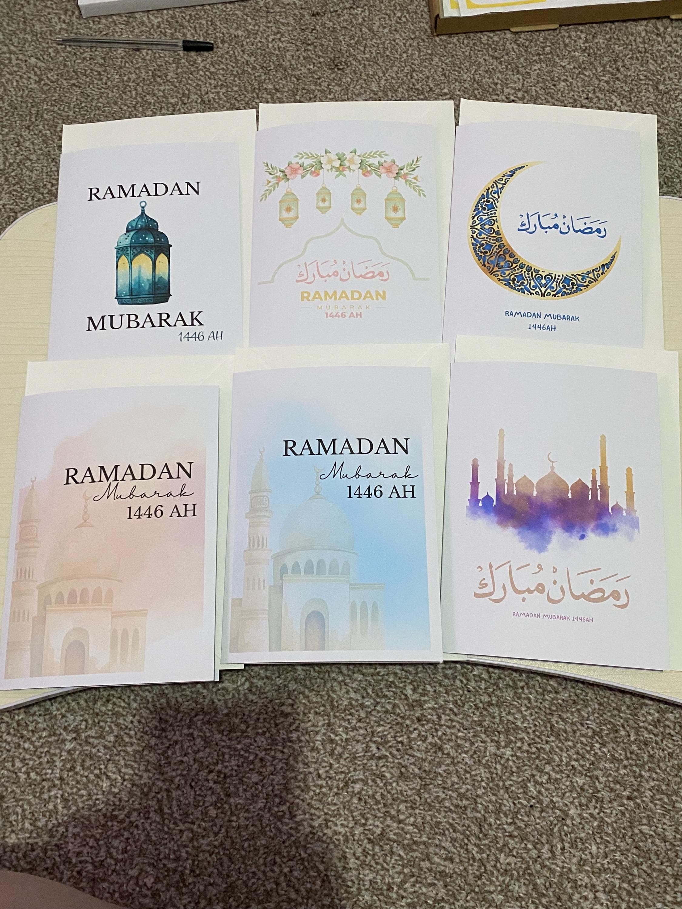 Ramadan Mubarak Multipack Greeting Card/envelope, Aesthetic Ramadan Greeting Card,Ramadan Kareem, Ramadan 2025,Islamic Gifts,Personalised