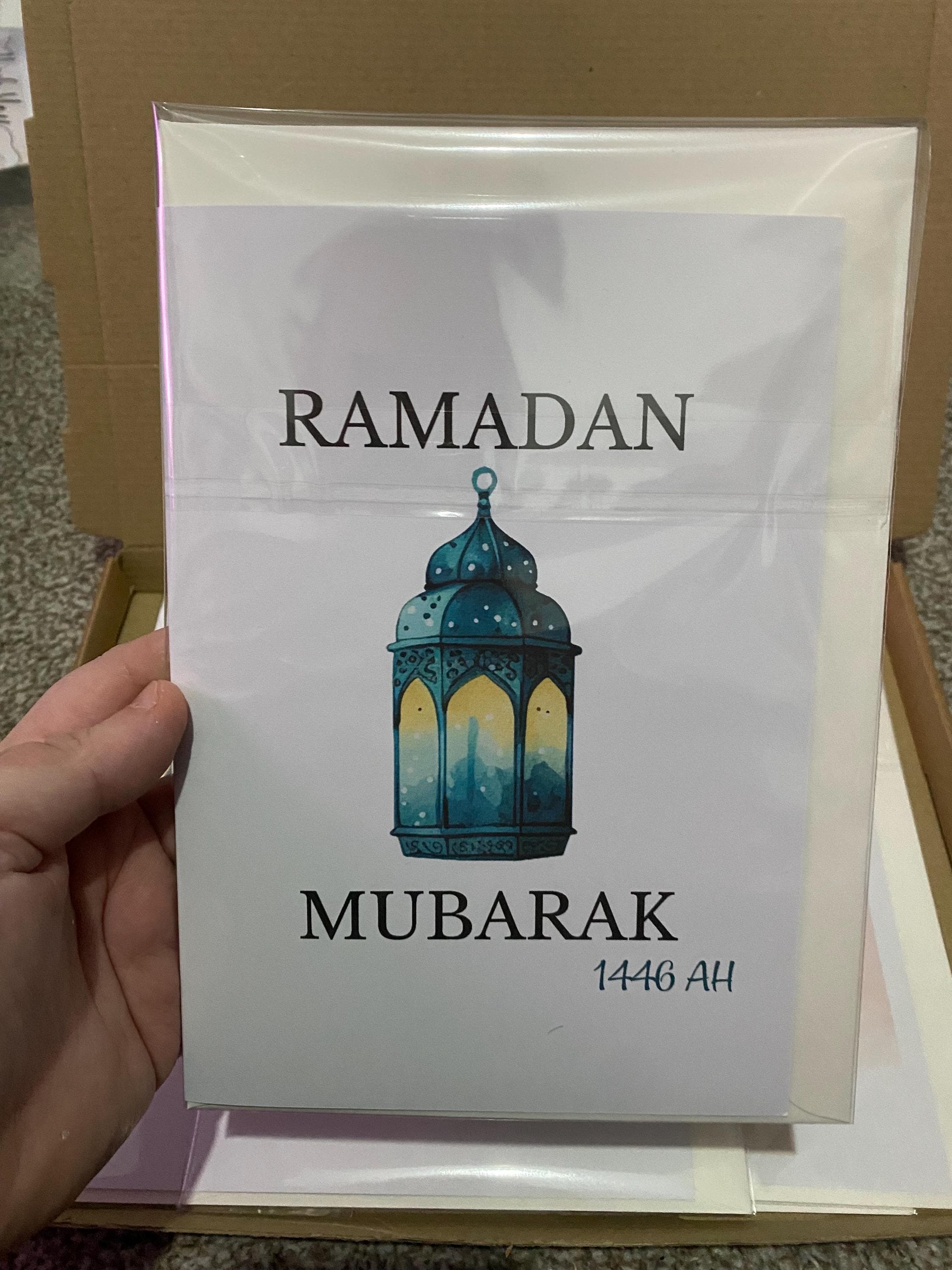 Ramadan Mubarak Lantern Greeting Card/envelope, Aesthetic Ramadan Greeting Card,Ramadan Kareem, Ramadan 2025,Islamic Gifts, Eid cards - image 3