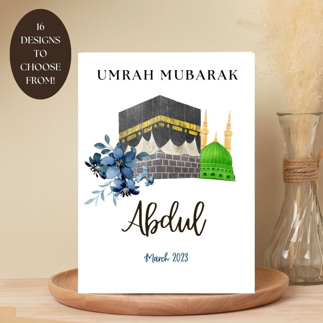 Umrah Mubarak Greeting Card, Personalised A5 Umrah Gift, Muslim Umrah Card, Umrah Gift, Custom Umrah Card, Umrah 2024, Umrah Gifts, Umrah
