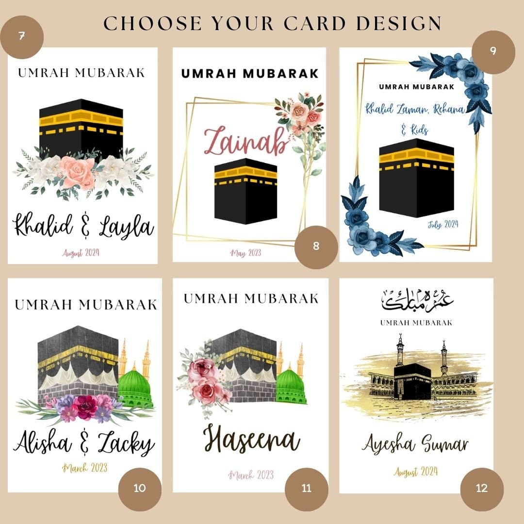 Umrah Mubarak Greeting Card, Personalised A5 Umrah Gift, Muslim Umrah Card, Umrah Gift, Custom Umrah Card, Umrah 2024, Umrah Gifts, Umrah - image 5