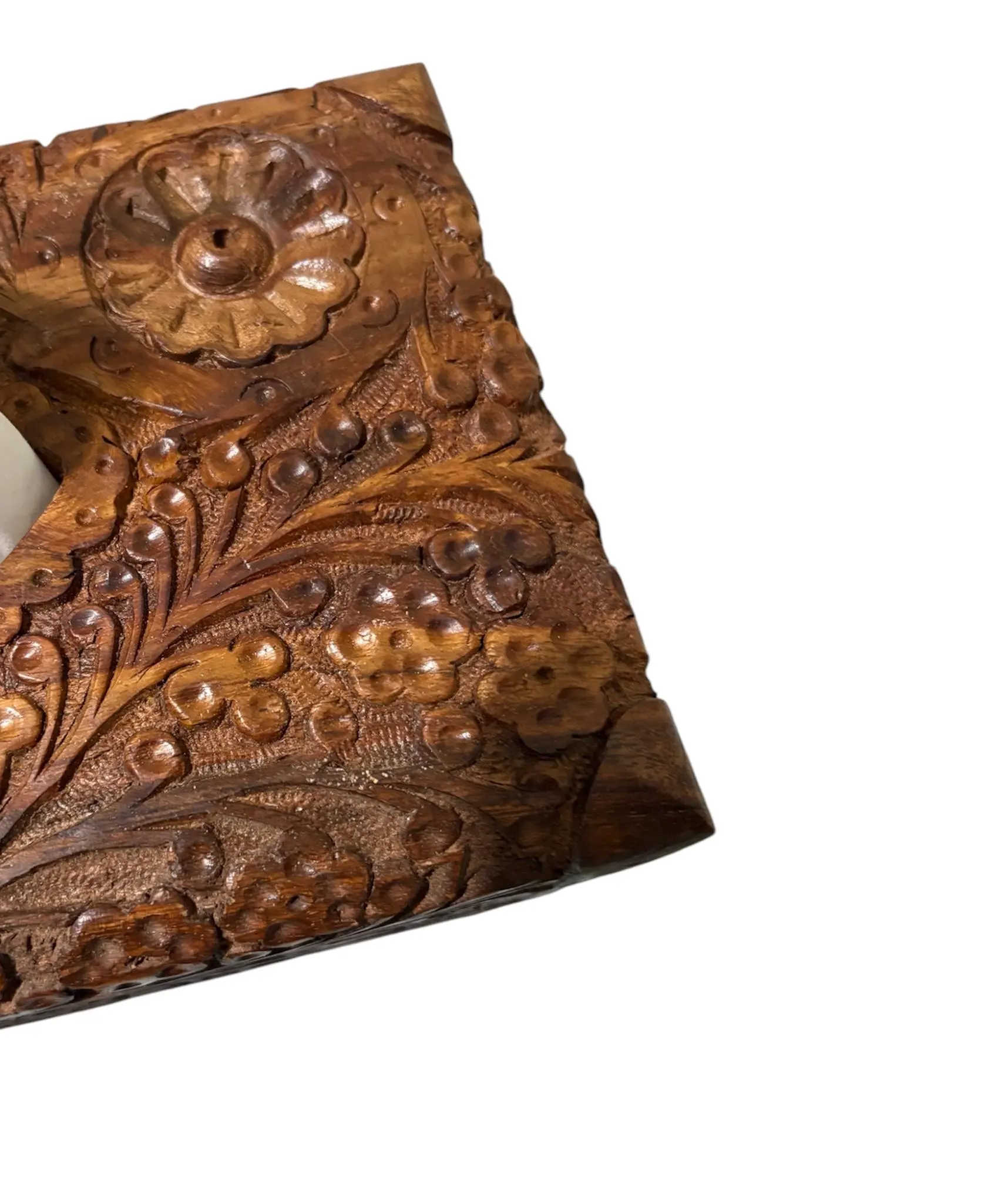 Hand Crved With Quality Wood Tissue Box ,Napkin Holder,case,Tissue Box ,Velvet Inner ,Gift for Her - image 3