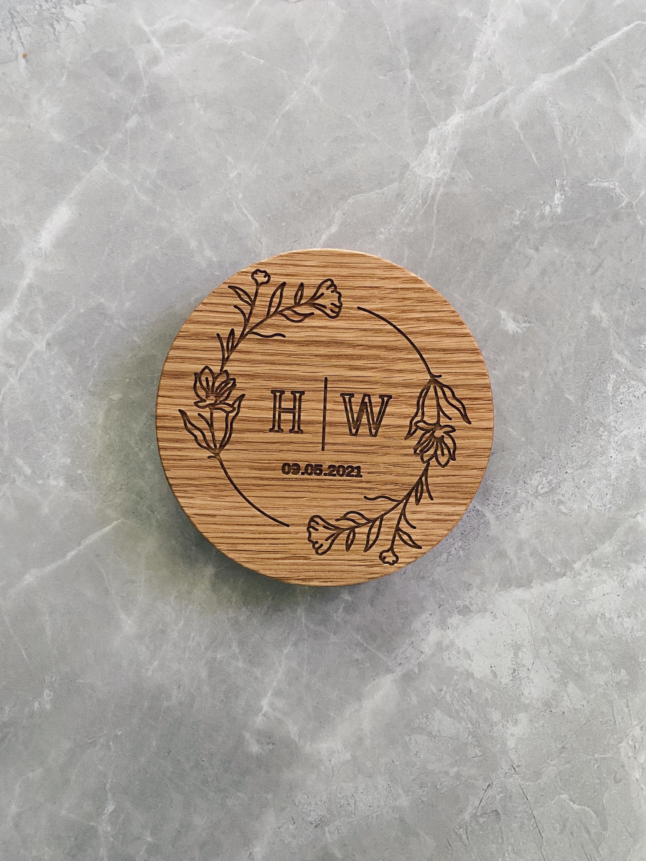 Personalised wooden coasters