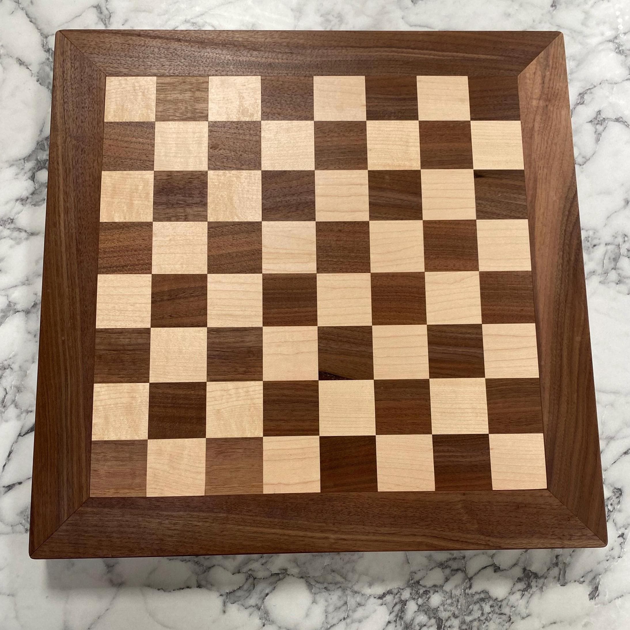 Handmade wooden chess board