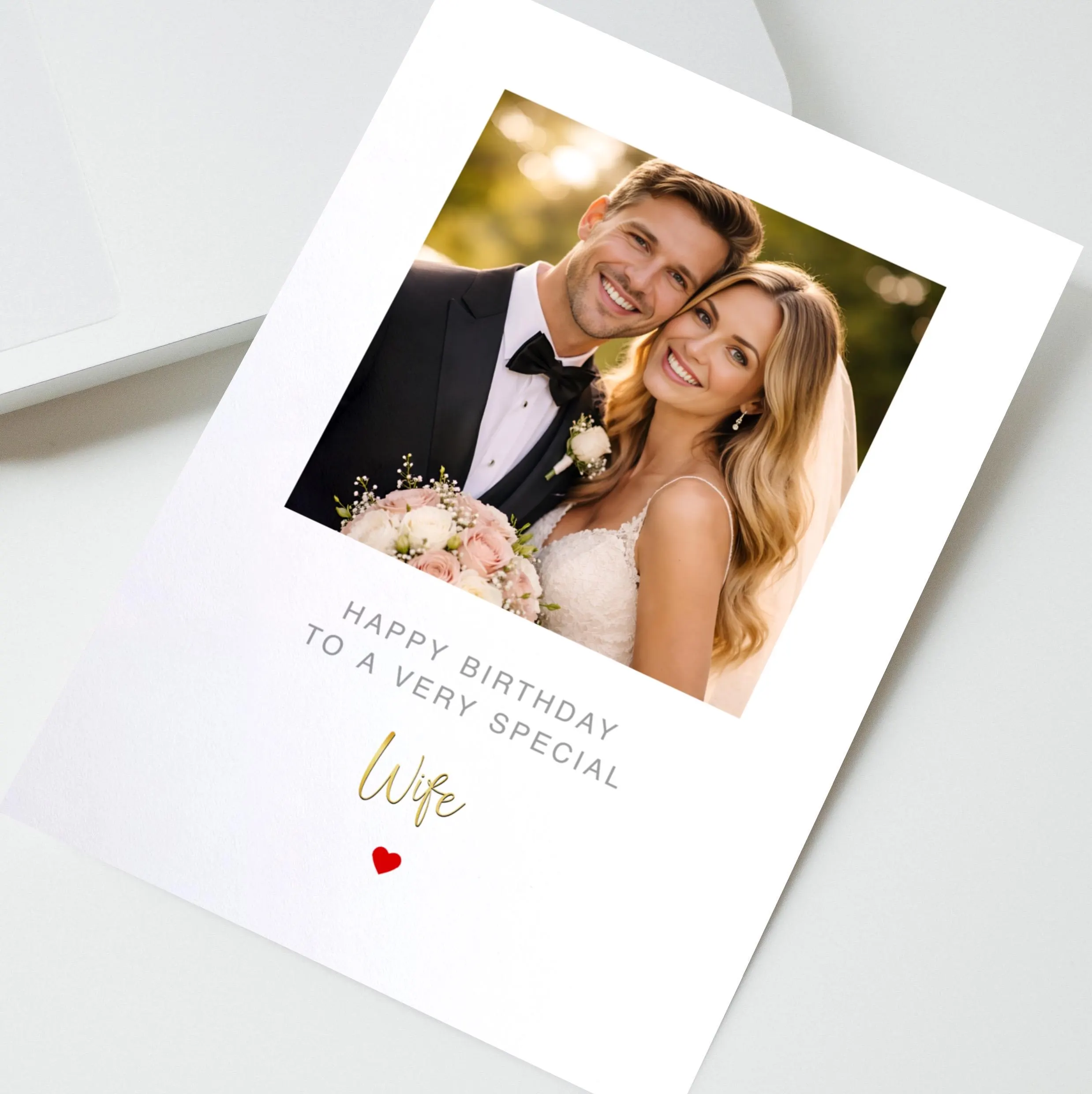 Personalised Photo Birthday Card for Wife, Custom Gift for Wife, Happy Birthday Wife Card, Best Wife Ever, Gift for Her, Card from Husband