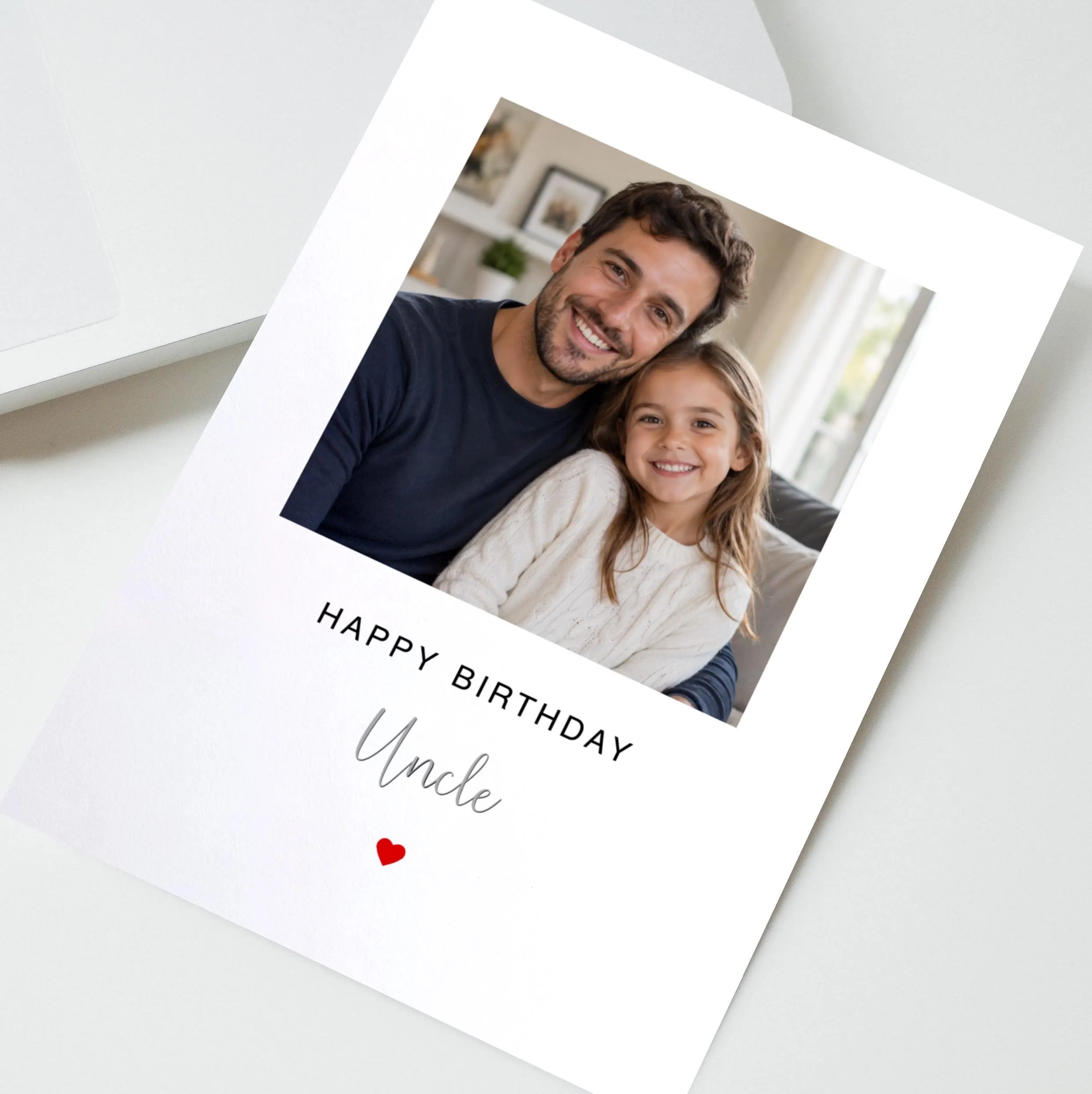 Personalised Uncle Birthday Card, Custom Photo Birthday Card for Uncle, Favourite Picture Greeting Card, Unique Family Birthday Gift