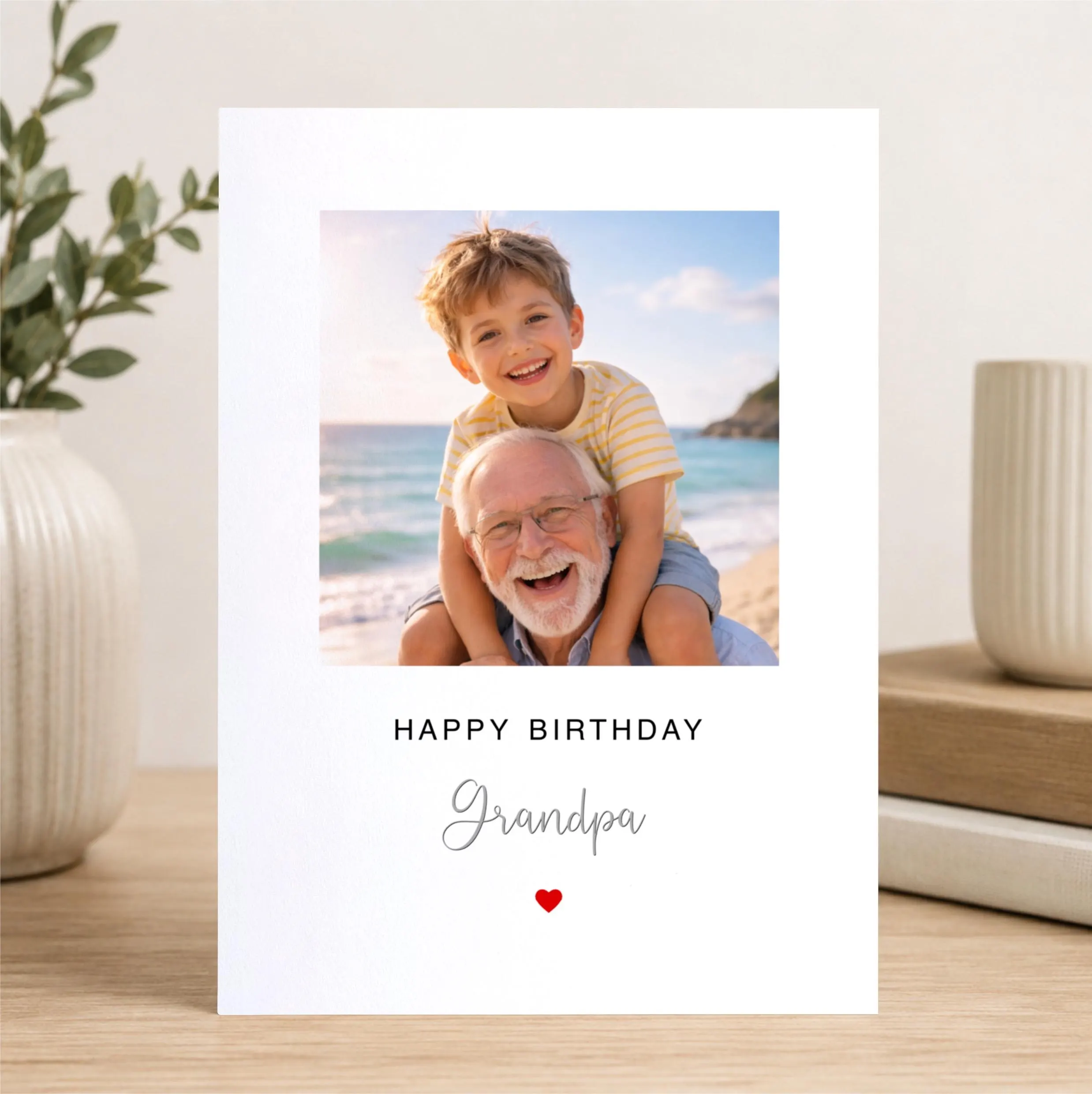 Personalised Grandpa Birthday Card, Custom Photo Birthday Card for Grandad, Grandfather Birthday Gift, Photo Upload Card from Grandchildren - image 5