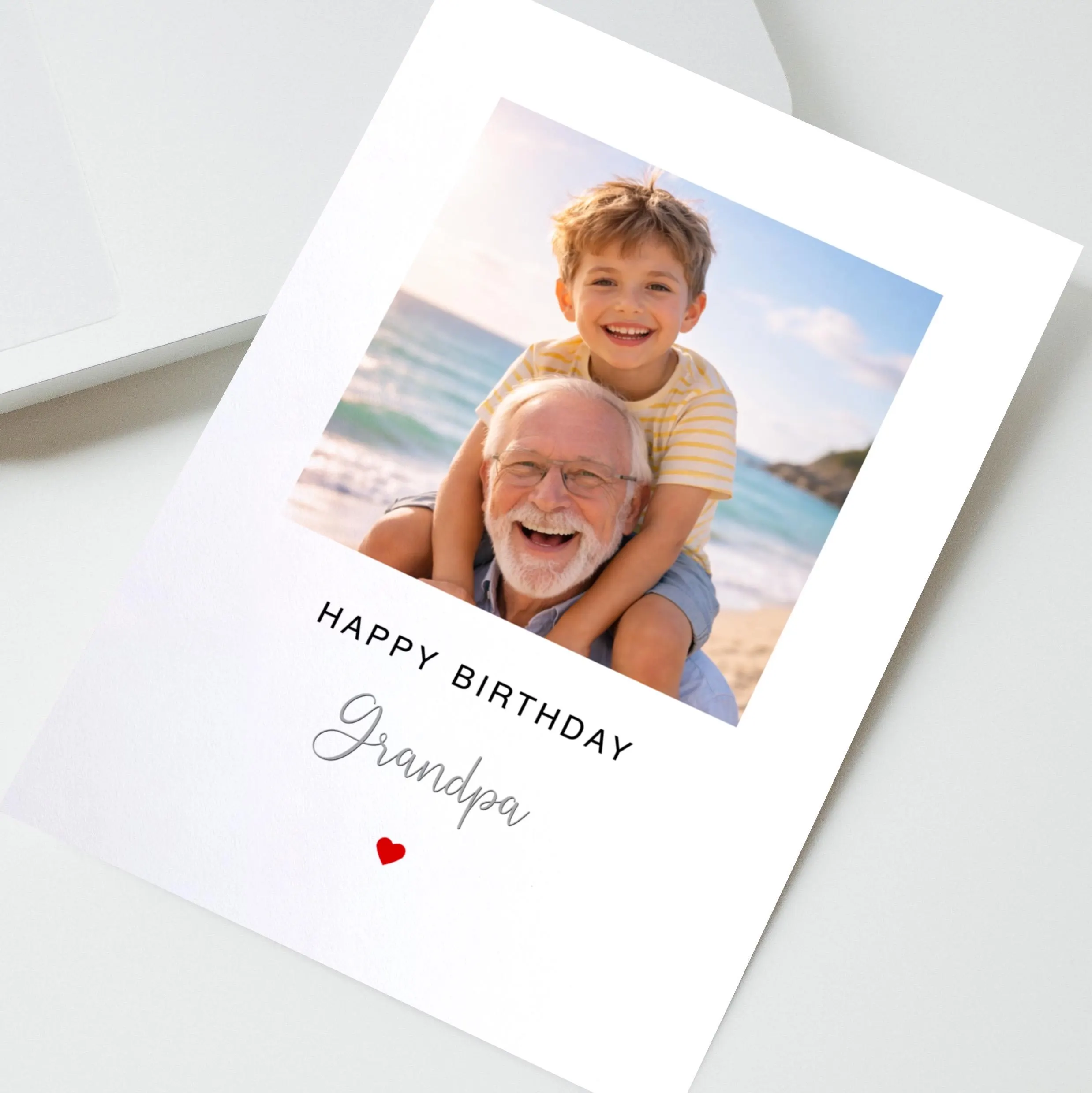 Personalised Grandpa Birthday Card, Custom Photo Birthday Card for Grandad, Grandfather Birthday Gift, Photo Upload Card from Grandchildren