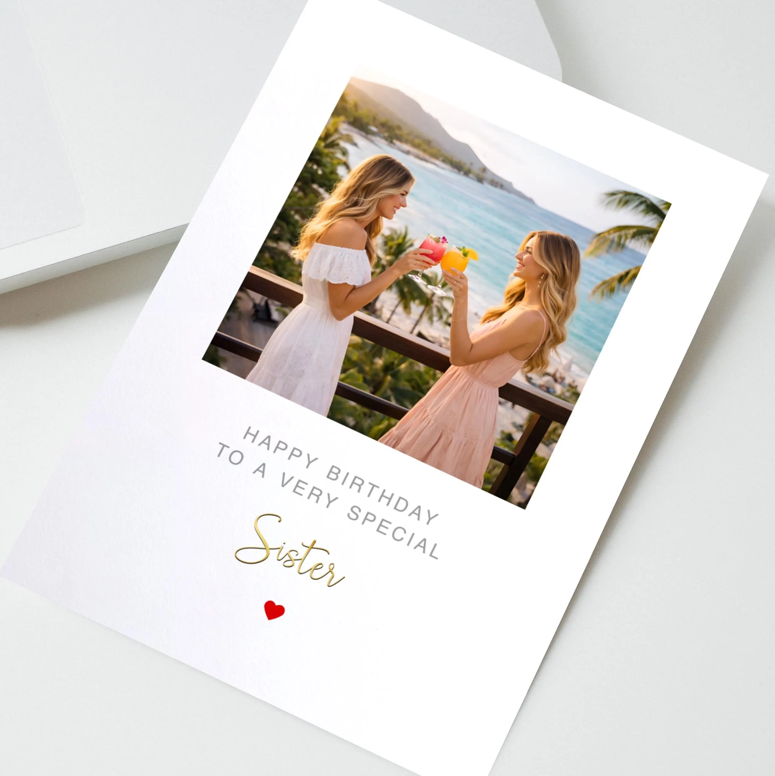 Personalised Photo Birthday Card for Sister, Custom Gift for Sister, Happy Birthday Sister Card, Best Sister Ever, Gift for Her