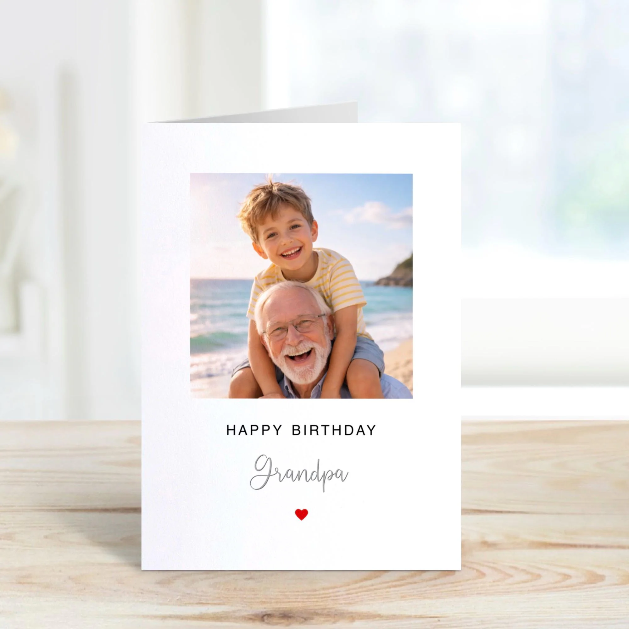 Personalised Grandpa Birthday Card, Custom Photo Birthday Card for Grandad, Grandfather Birthday Gift, Photo Upload Card from Grandchildren - image 4