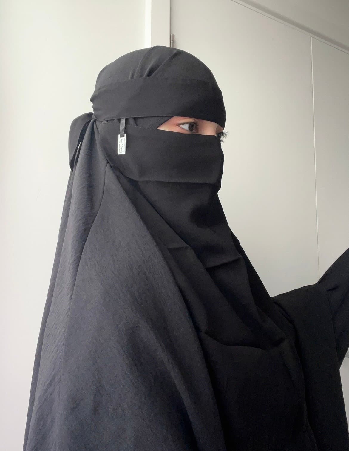 One layer saudi niqab with diamanté charm