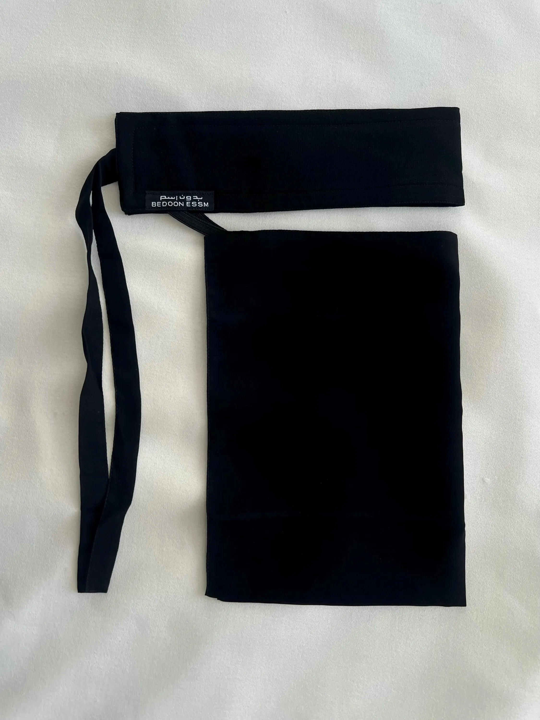 Saudi style short black niqab classic with slant elastic