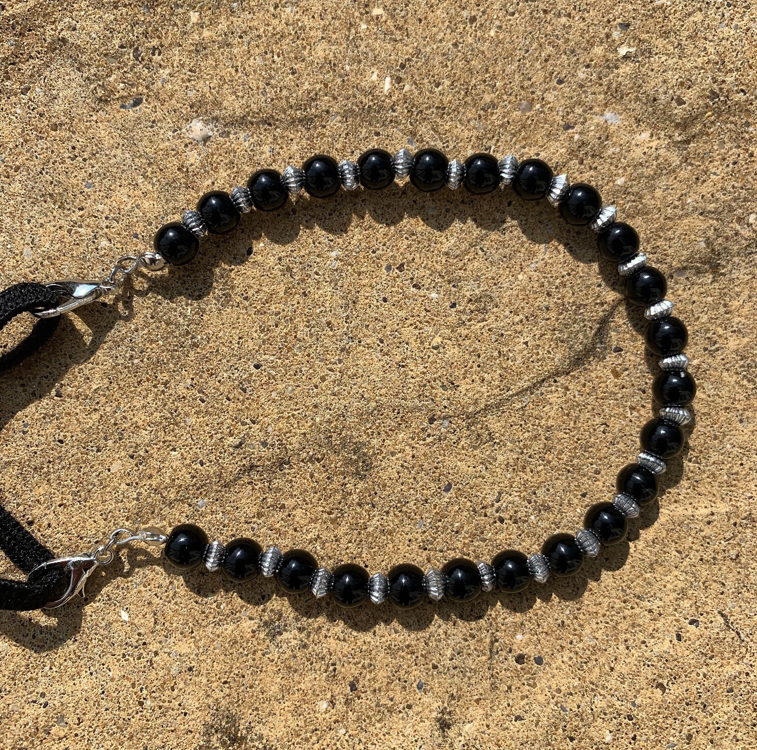 Handmade Black Beaded Hijab Mask Chain: Ear Saver Lanyard - image 3