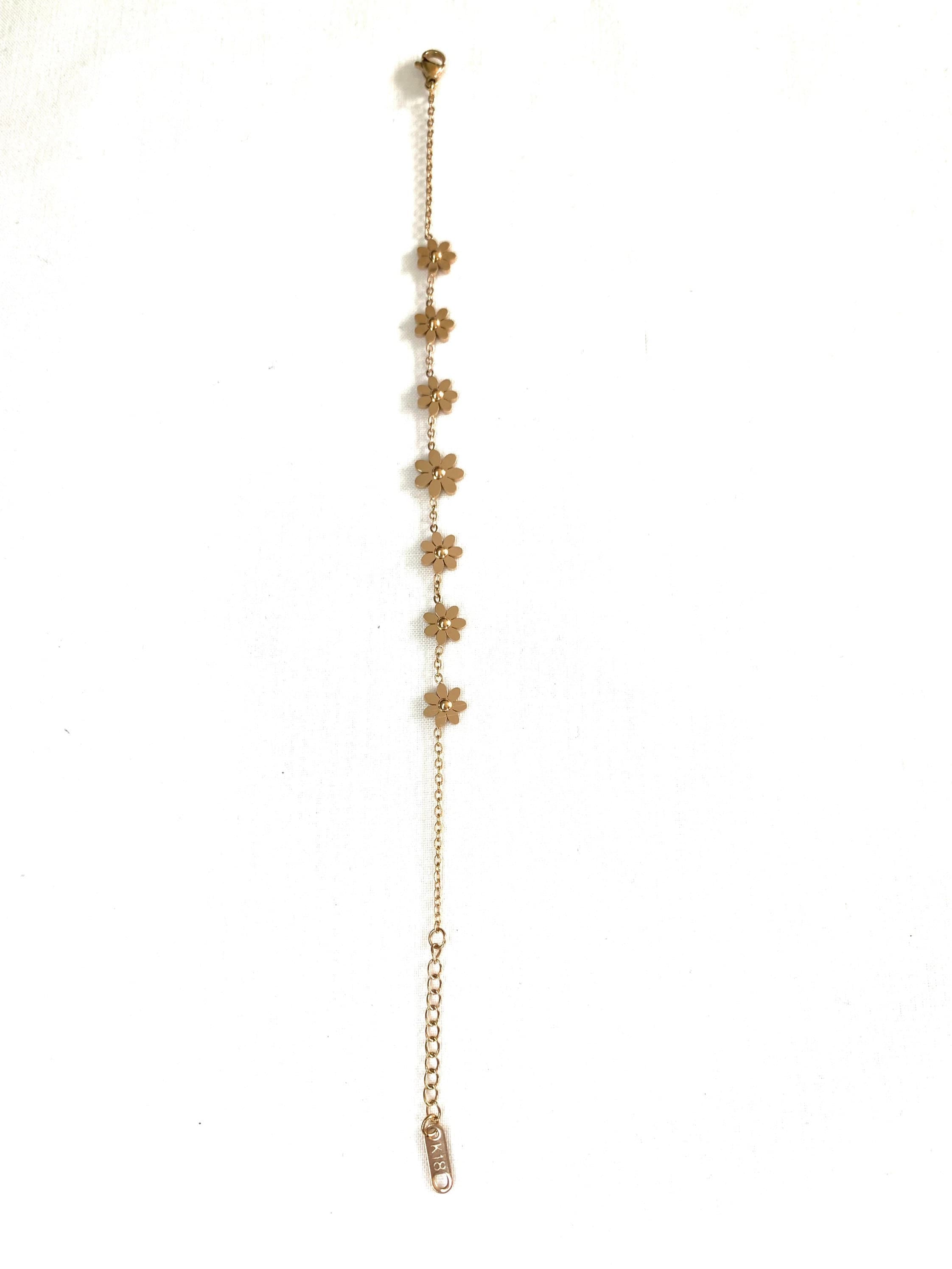 Rose Gold Flower Bracelet: Dainty Lucky Charm Jewelry - image 3