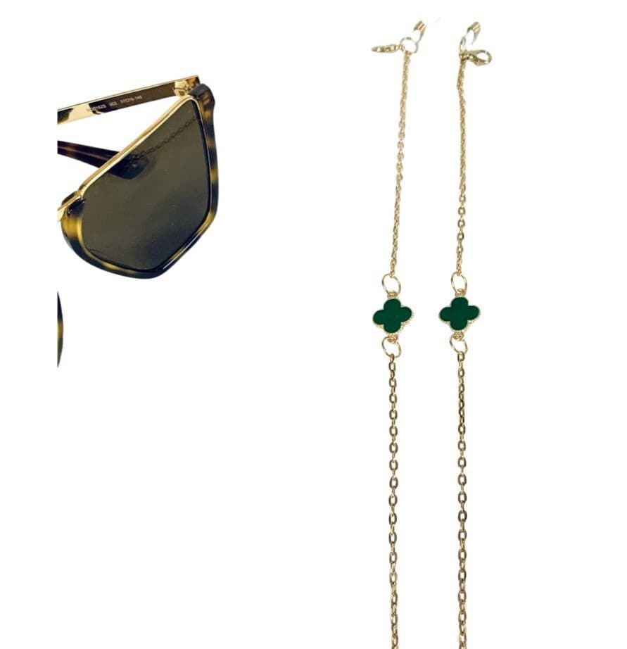 Green Clover Glasses Chain: Lucky Sunglasses Lanyard, Mask Holder - image 4